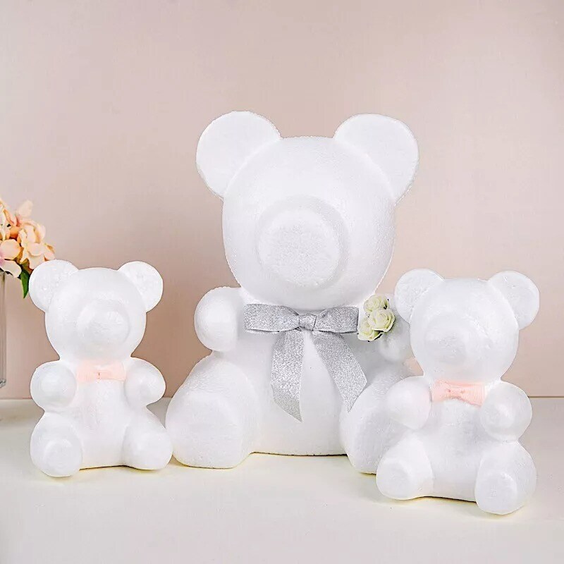 12&#x22; tall White 3D Bear Craft Foam DIY Arts Party Decoration Event Supplies