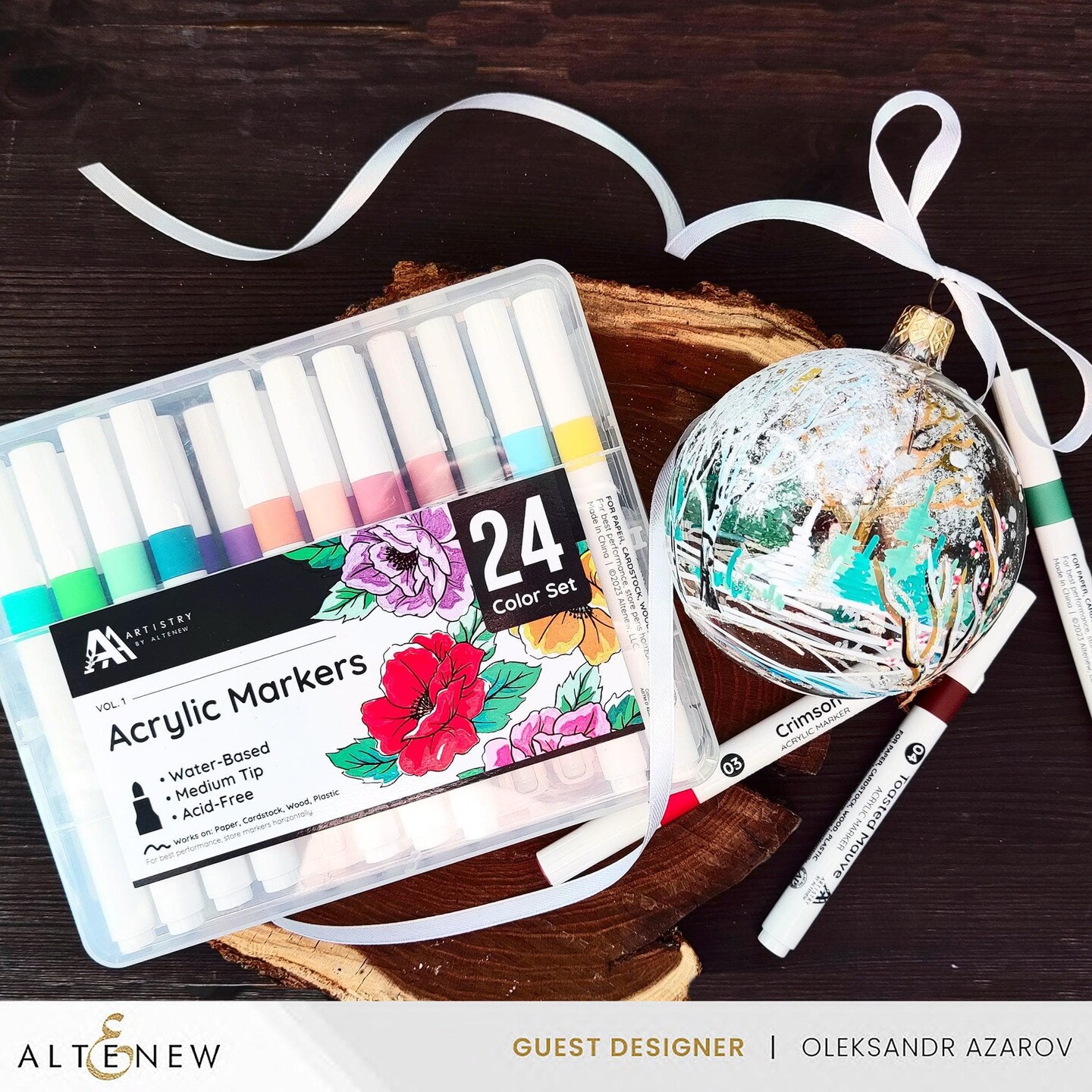 Altenew Acrylic Marker Set & Color-by-Number Sheets Bundle