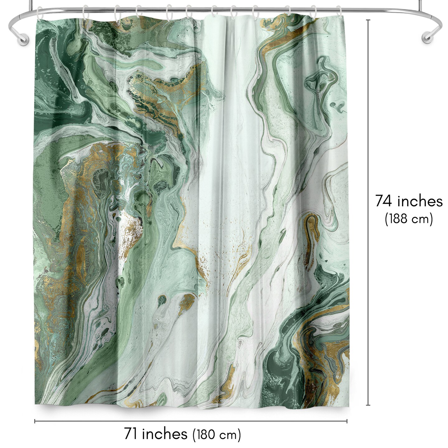 Abstract Shower Curtain Marble Petroleum by PI Creative Art