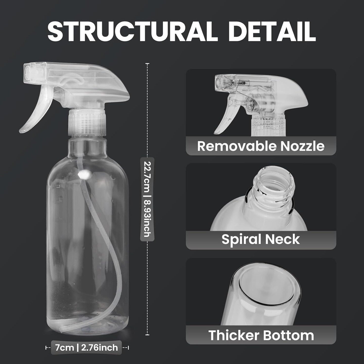 2 Pack Spray Bottles - 16 oz