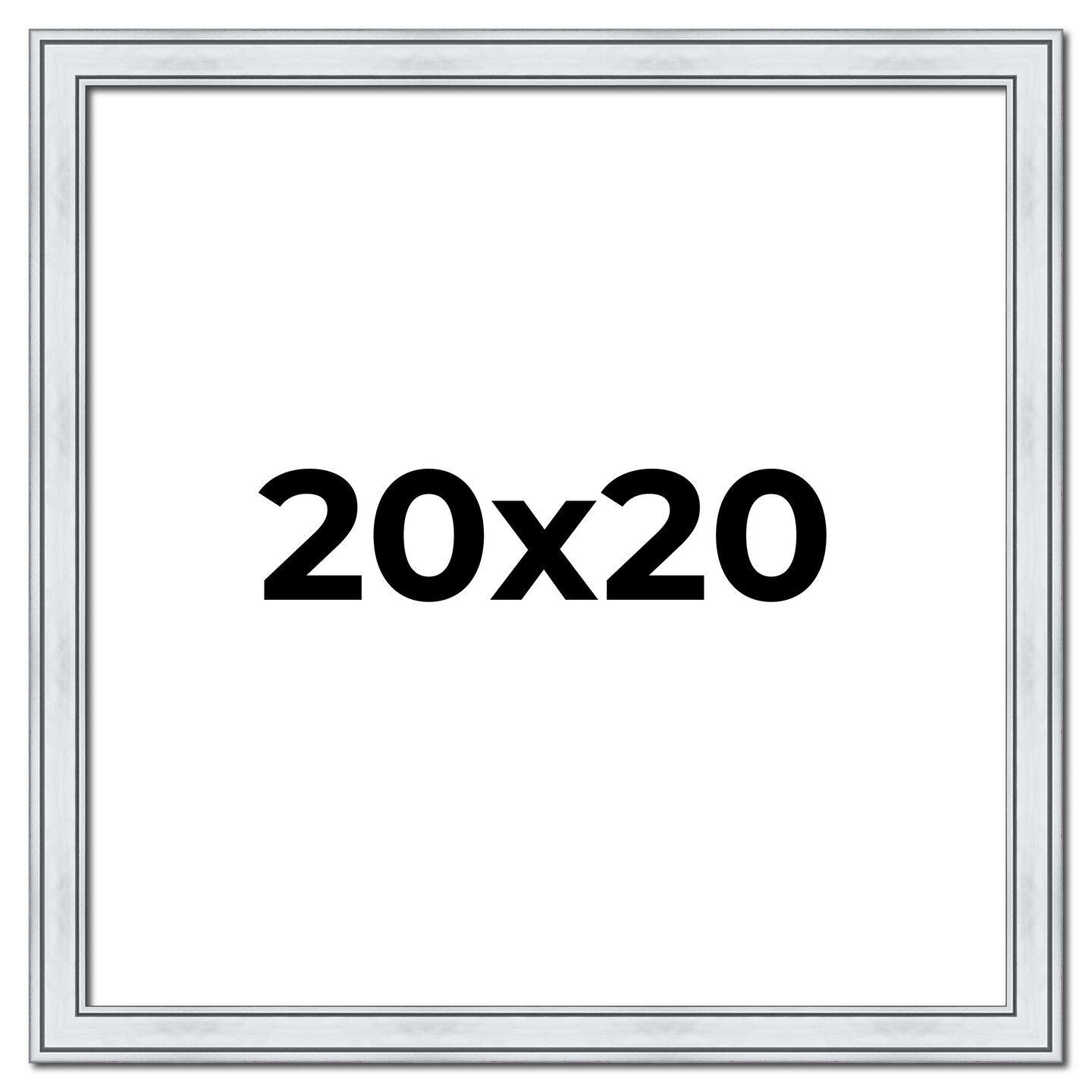 Square Classic Silver Picture Frame - UV Acrylic, Foam Board Backing, Hanging Hardware
