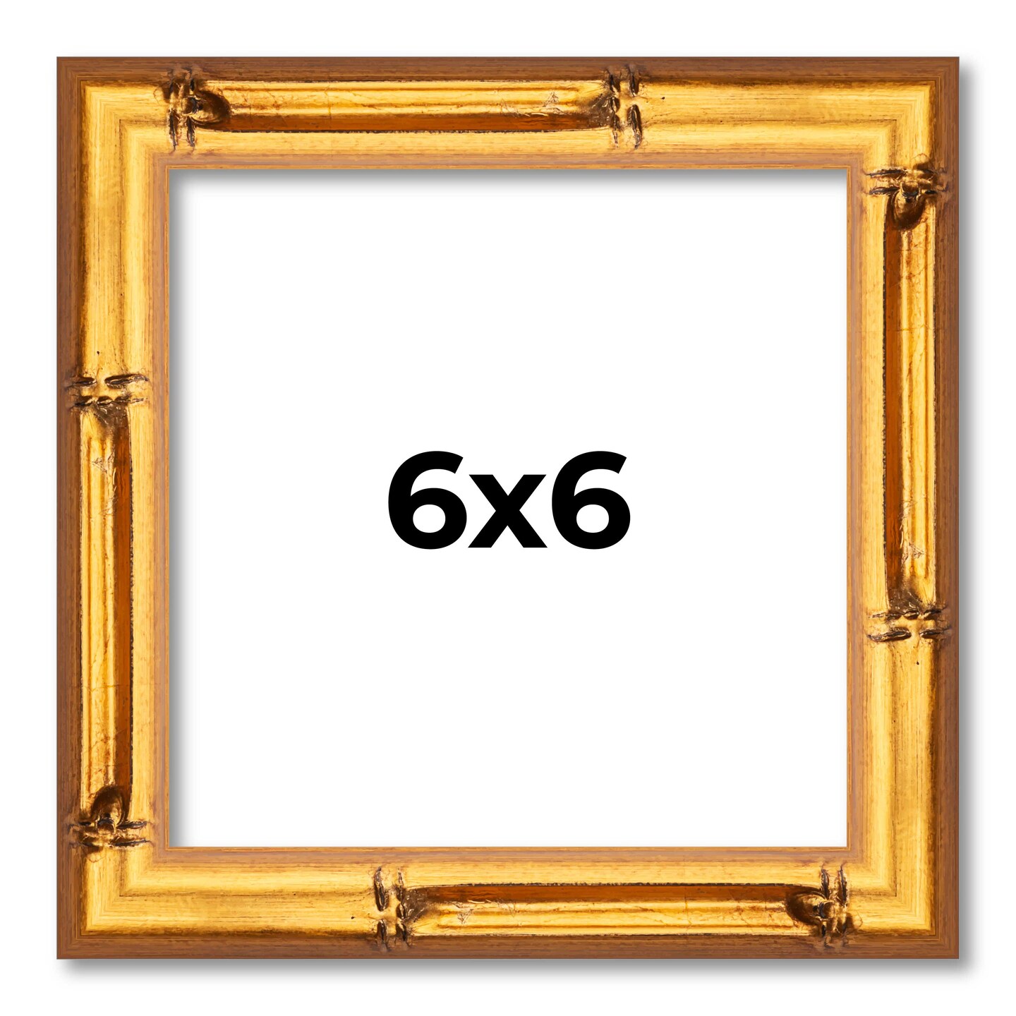 6x6 Thin Bamboo Picture Frame with UV-Resistant Acrylic &#x26; Acid Free Backing, Available in  2 Finishes - Gold and Brown