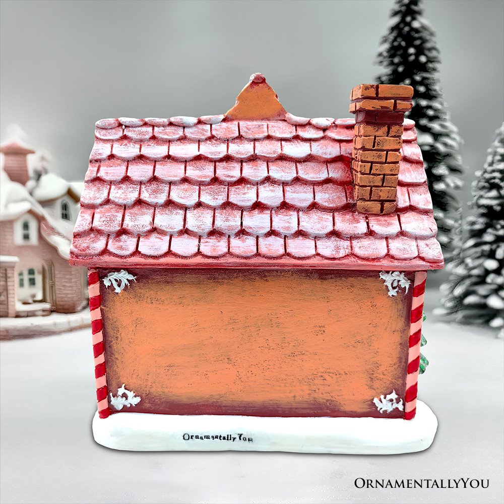 Sparkling Pink Winter Magic LED Gingerbread Home Figurine, 7&#x22; Lighted Christmas Decoration Decor