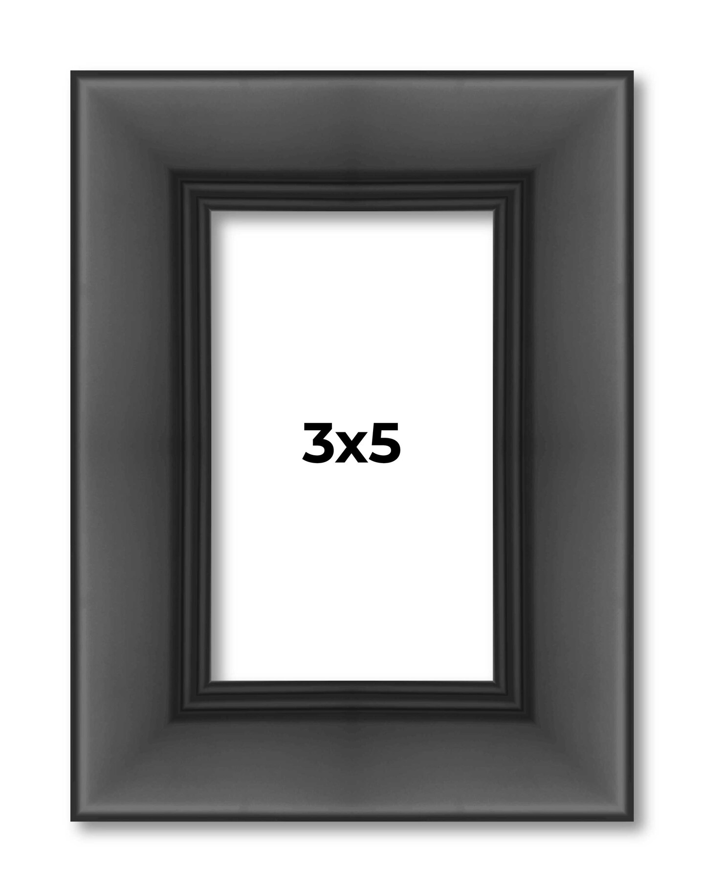 Photo Size Refined Black Picture Frame - UV Acrylic, Foam Board Backing, Hanging Hardware