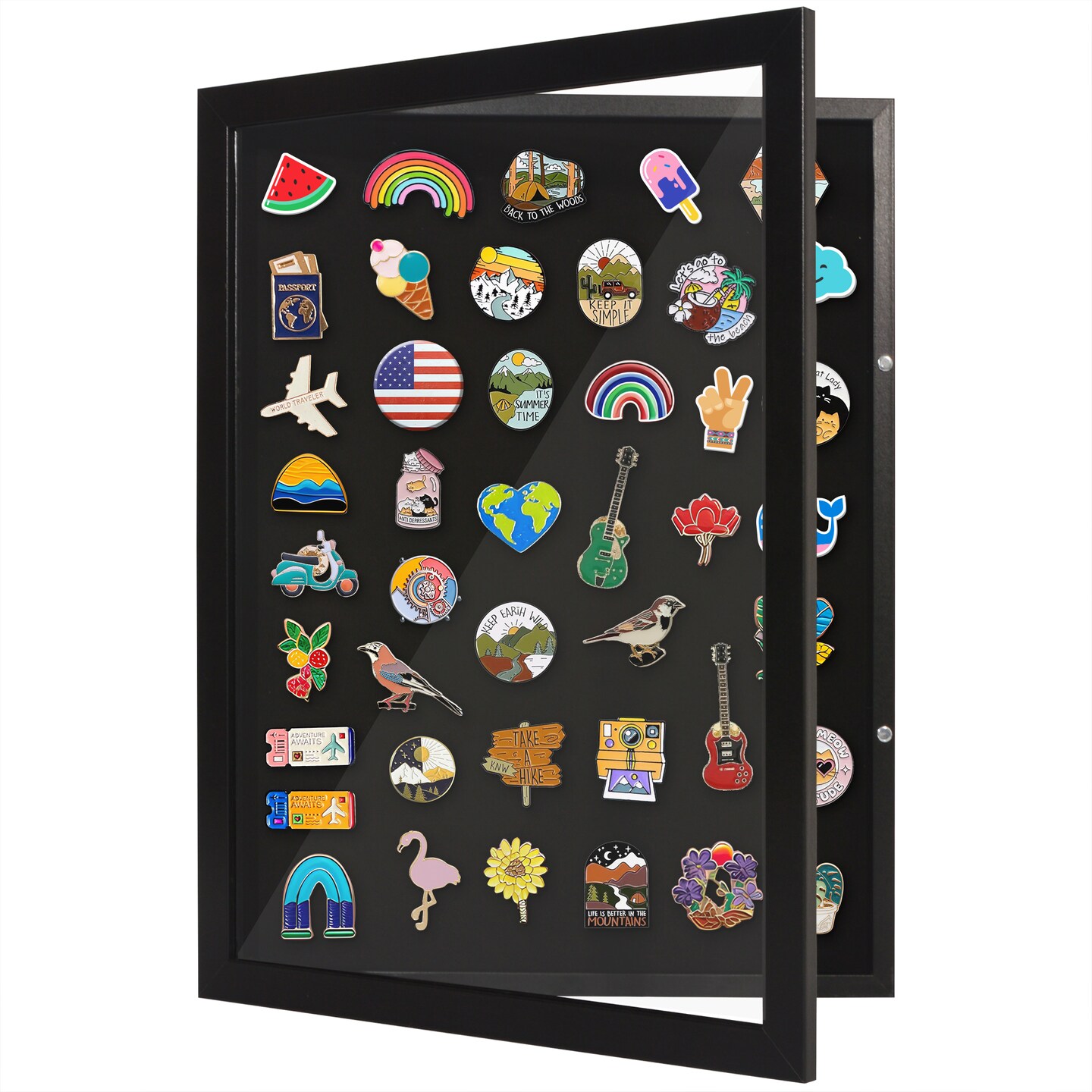 Americanflat 14x18 Pin Display Case with Polished Plexiglass - Black