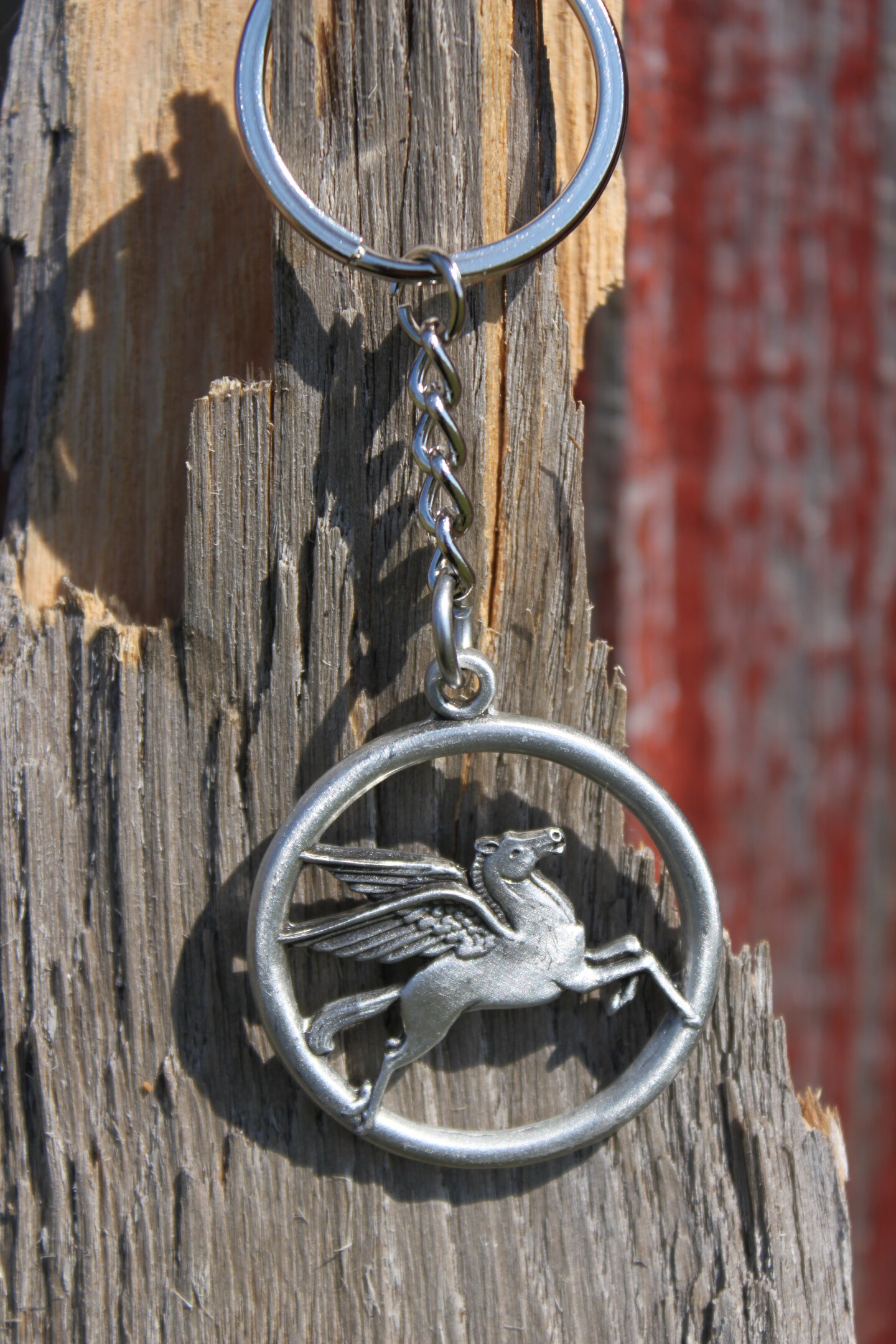 Lead Free Pewter Pegasus Keychain Flying Horse Key Chain Mythical