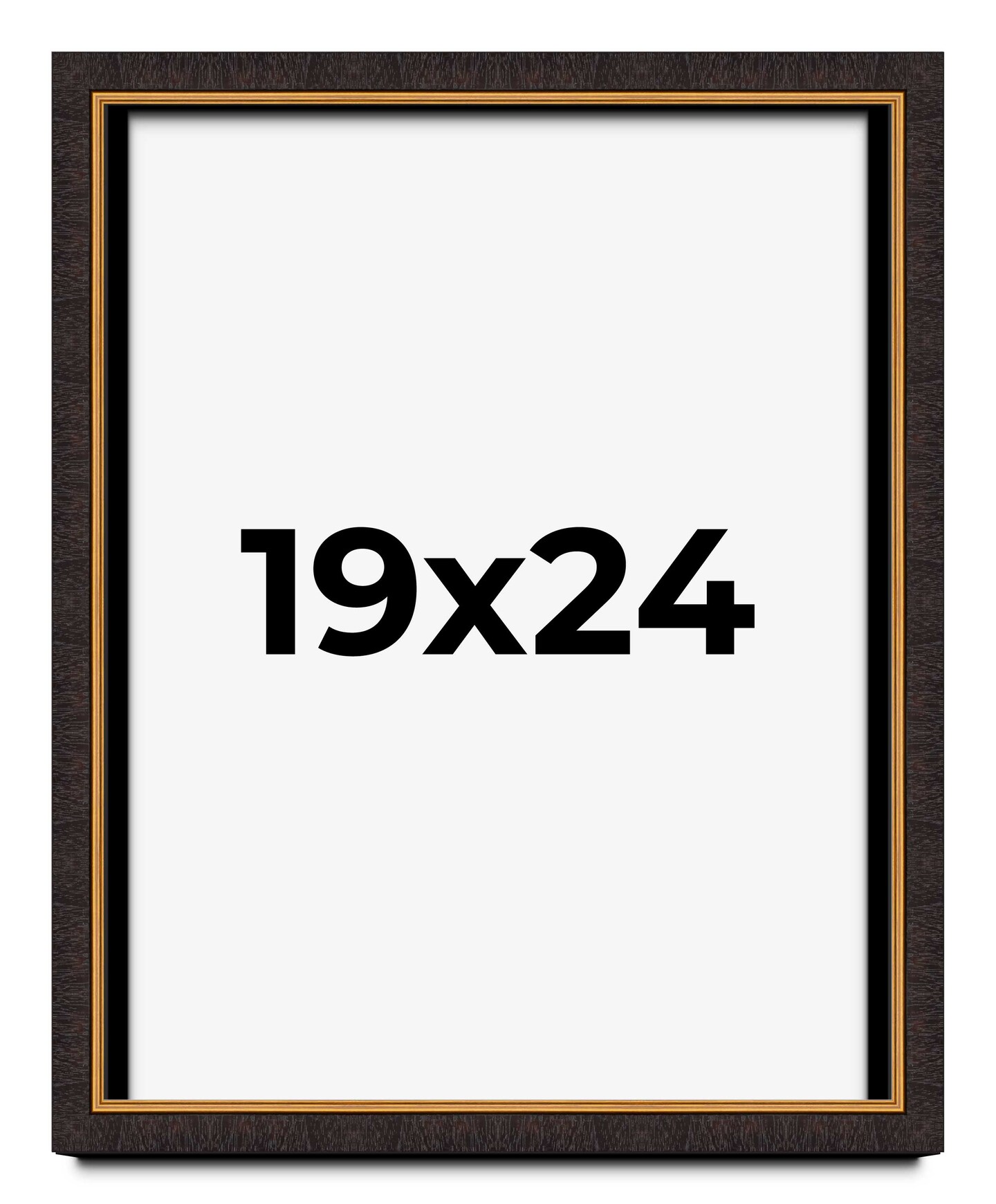 19x24 Modern Shadow Box 1" Depth Picture Frame with UV-Resistant Acrylic & Acid Free Backing, Available in 4 Finishes - Black, Brown, Gold, White