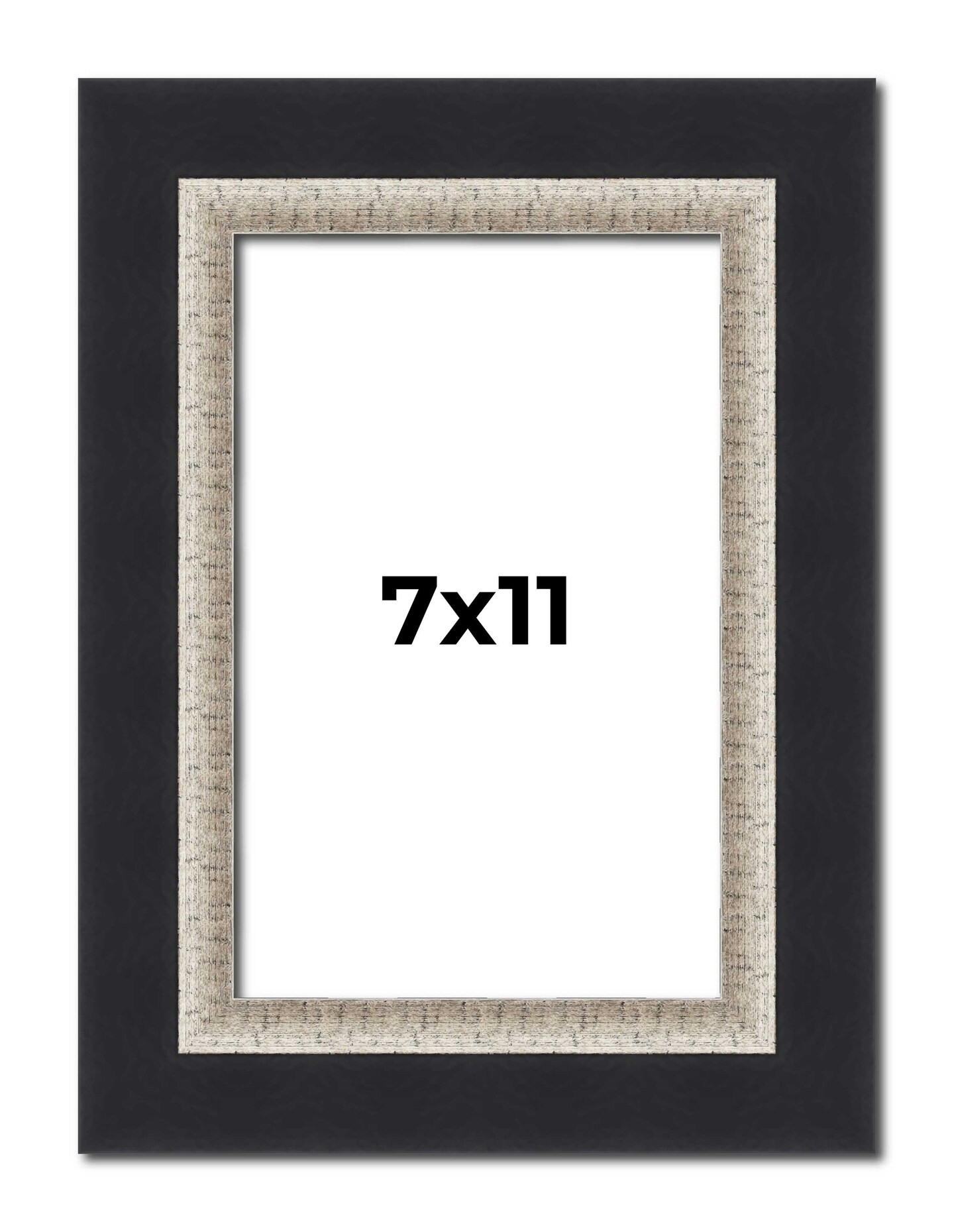 7x11 Embellished Picture Frame with UV-Resistant Acrylic & Acid Free Backing, Available in 3 Finishes - Black, Brown, Gold