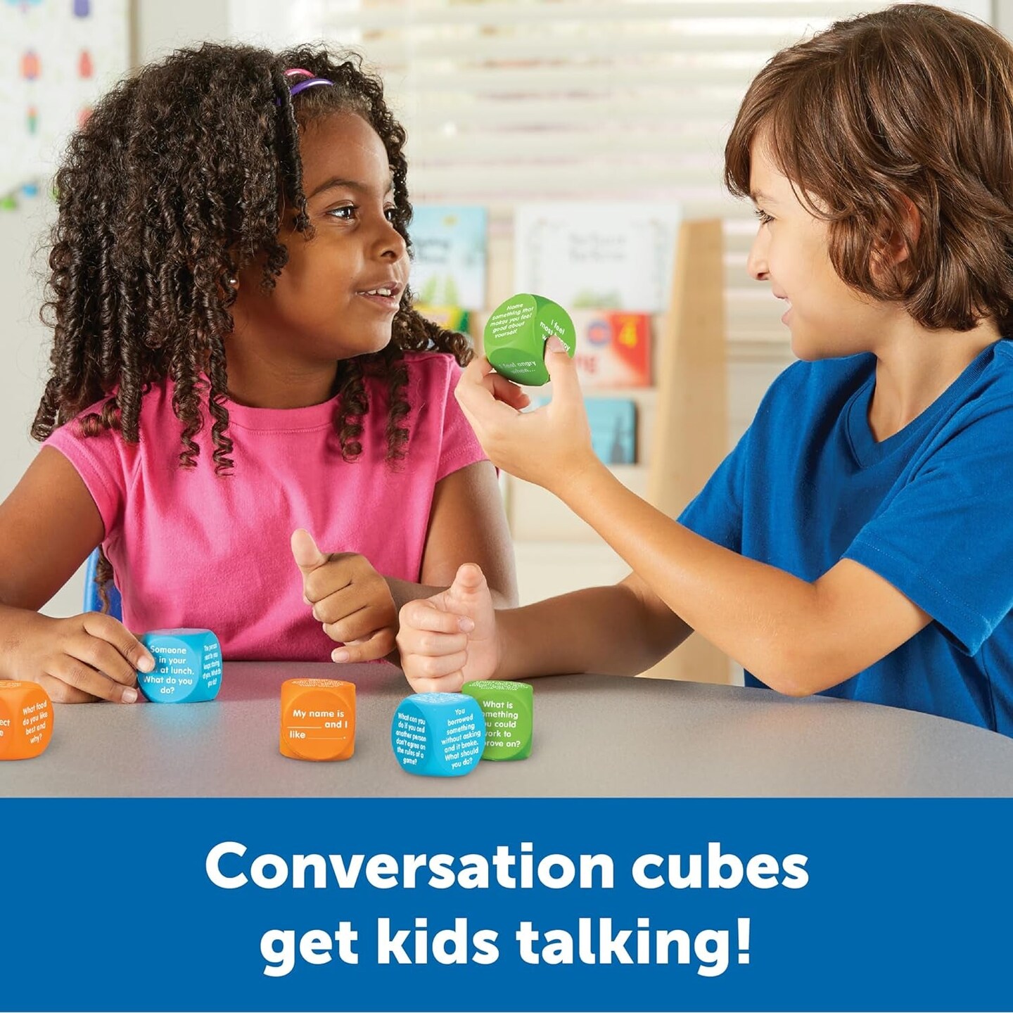 Let&#x27;S Talk! Cubes, 6 Cubes with 36 Prompts, Ages 5+,Conversation Cubes, SEL &#x26; Autism Therapy,Back to School Supplies,Teacher Supplies