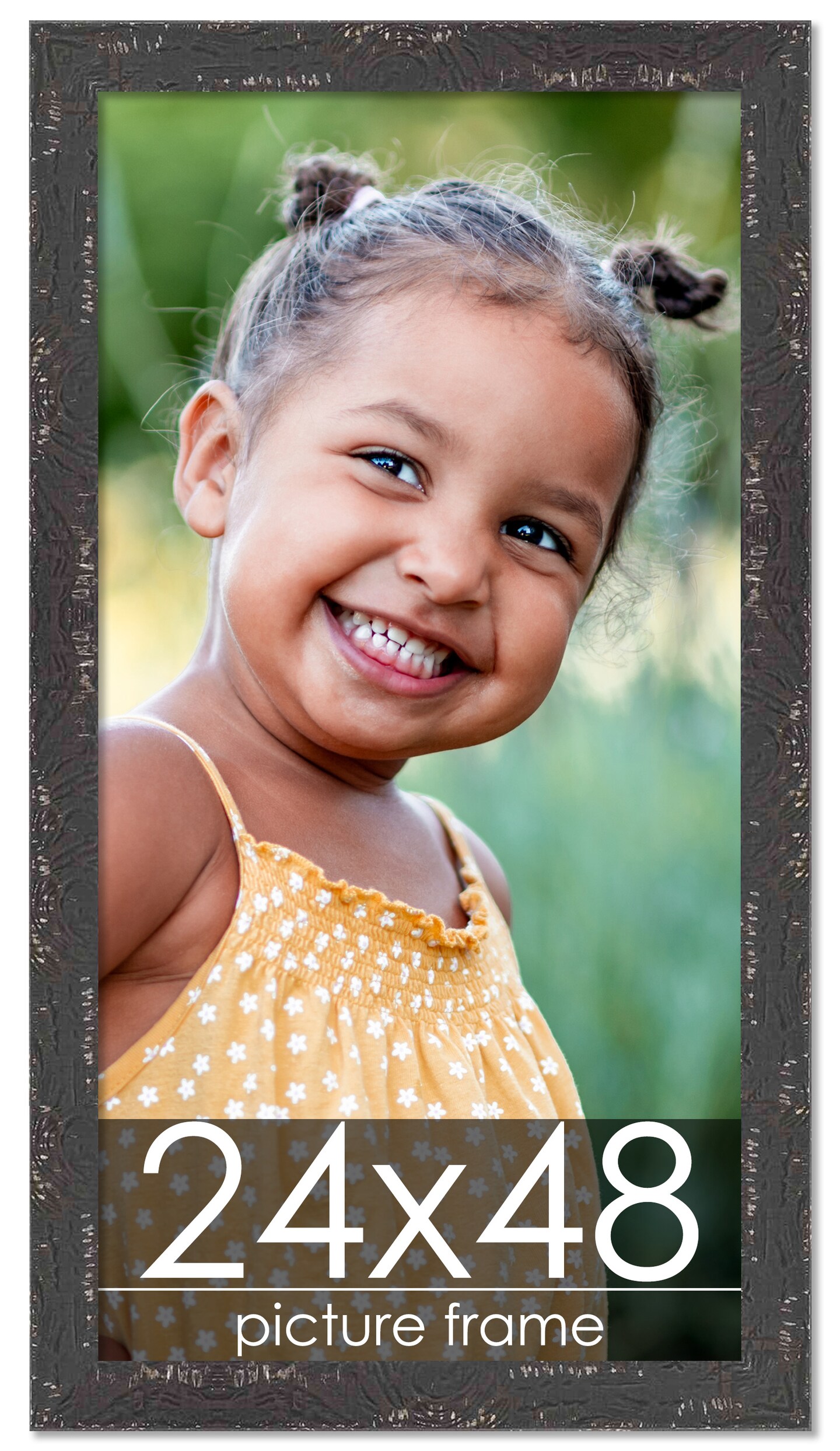 Panoramic Shabby Chic Black Picture Frame - UV Acrylic, Foam Board Backing, Hanging Hardware