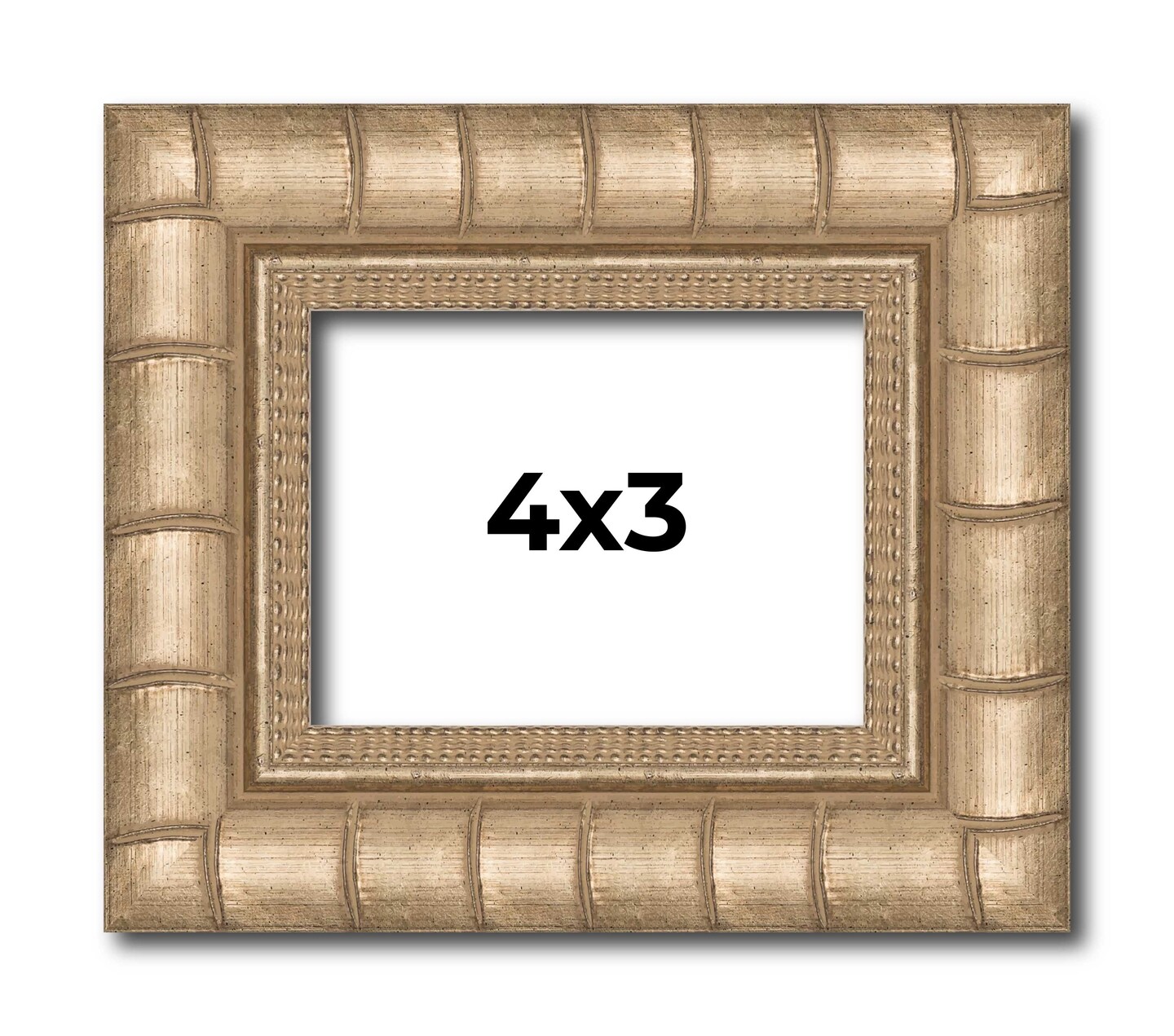 4x3 Modern Bamboo Picture Frame with UV-Resistant Acrylic & Acid Free Backing, Available in 5 Finishes - Gold, Silver, Brown, Black, and Natural