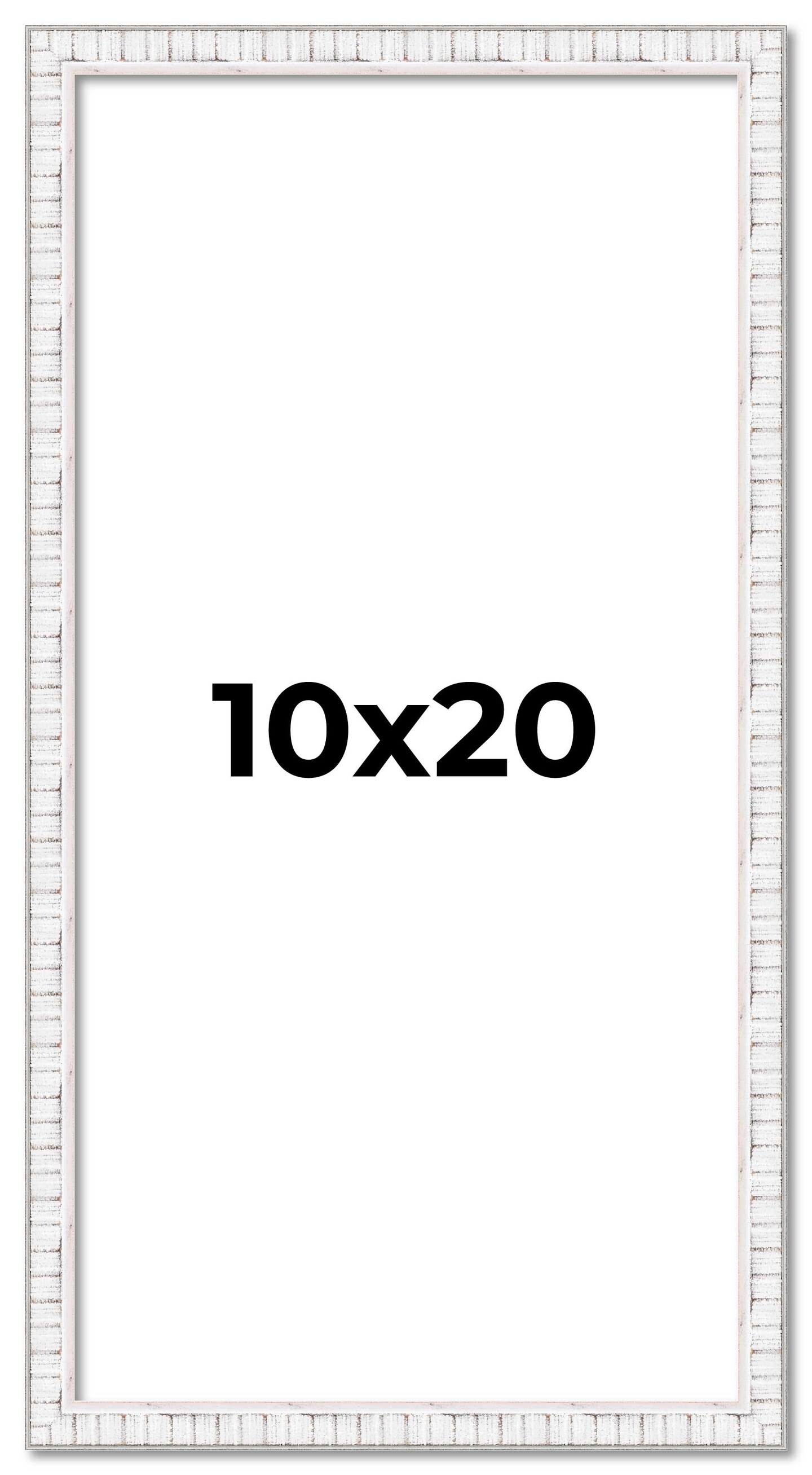 Panoramic Textured White Picture Frame - UV Acrylic, Foam Board Backing, Hanging Hardware