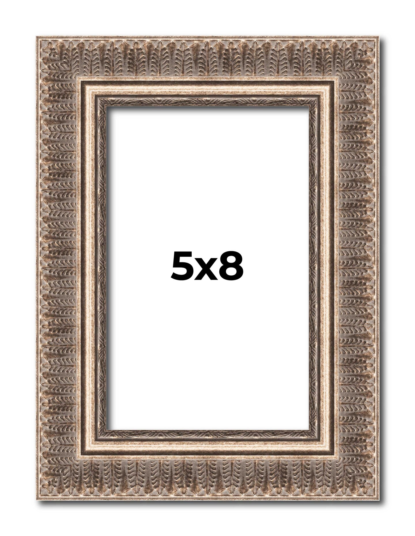 Photo Size Ornate Gold Picture Frame - UV Acrylic, Foam Board Backing, Hanging Hardware