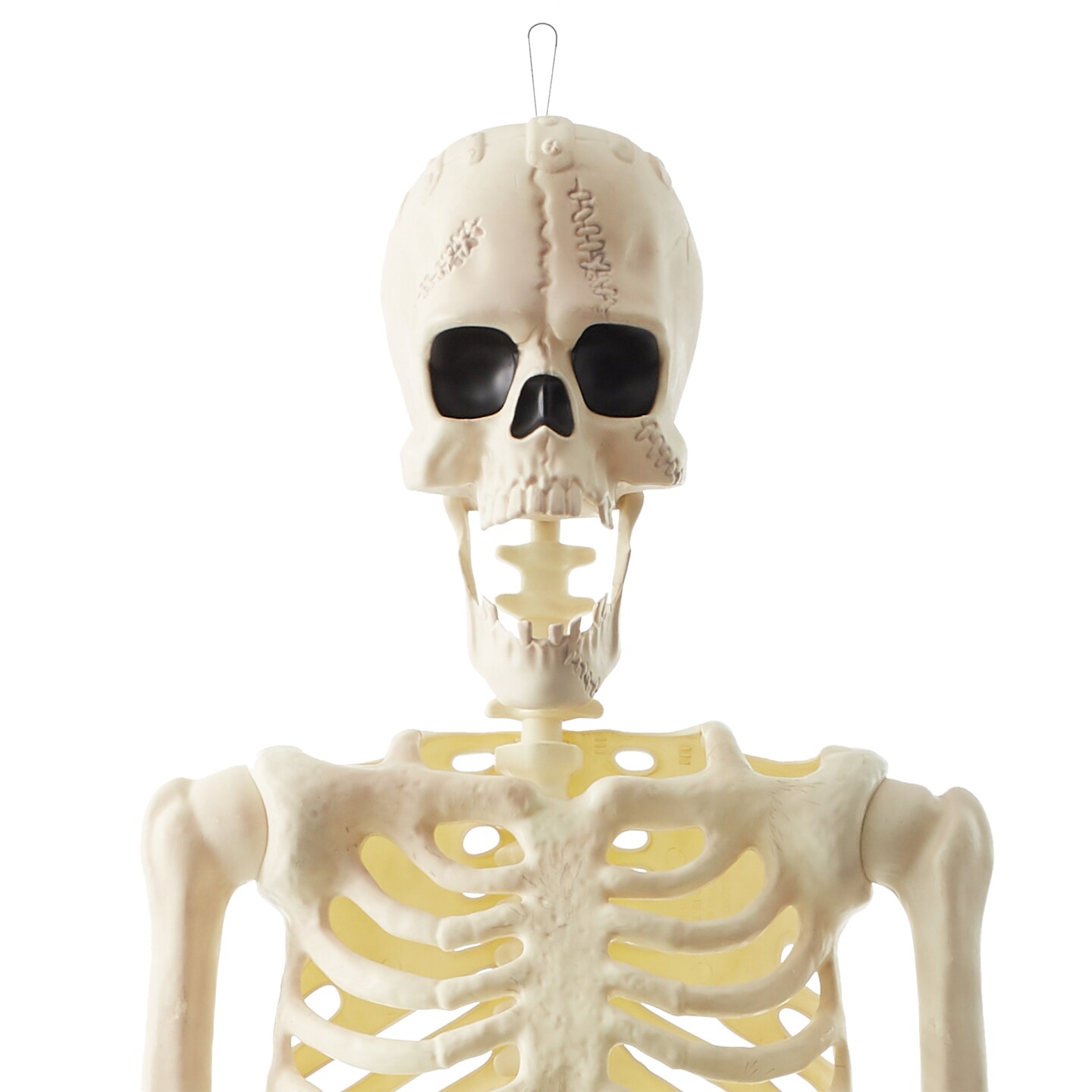 BOO BOX 74&#x22; Franken Skeleton, Life Size Posable Scary Halloween Skeleton Decoration for Outdoor, Porch, or Yard