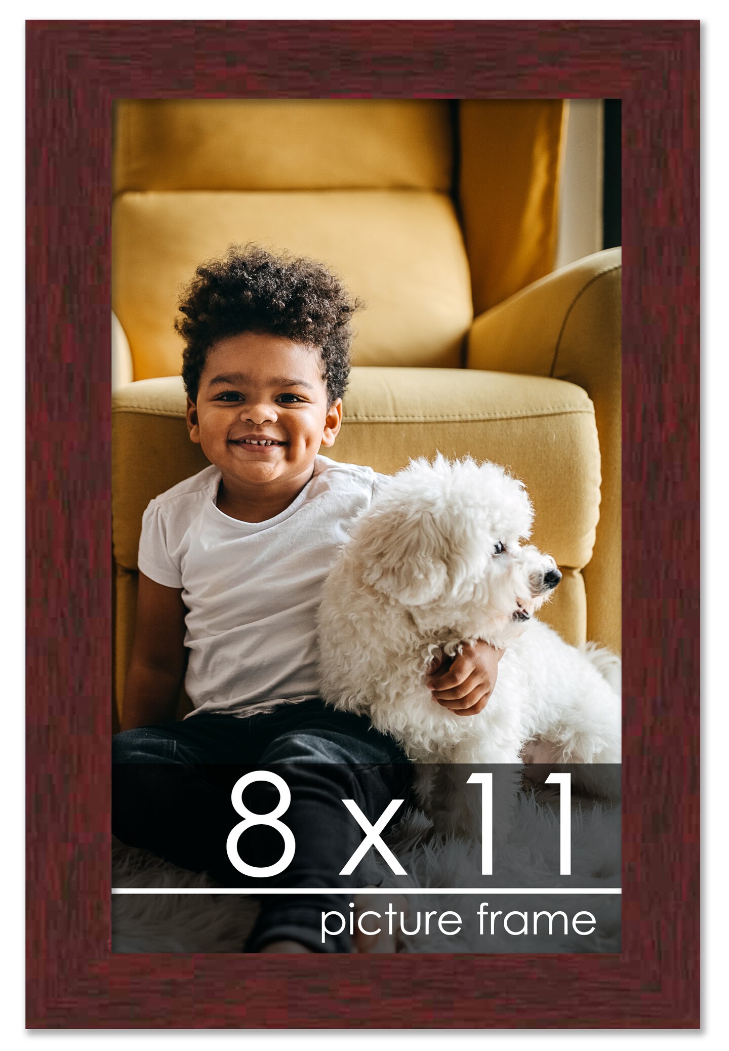 Photo Size Minimalist Brown Picture Frame - UV Acrylic, Foam Board Backing, Hanging Hardware