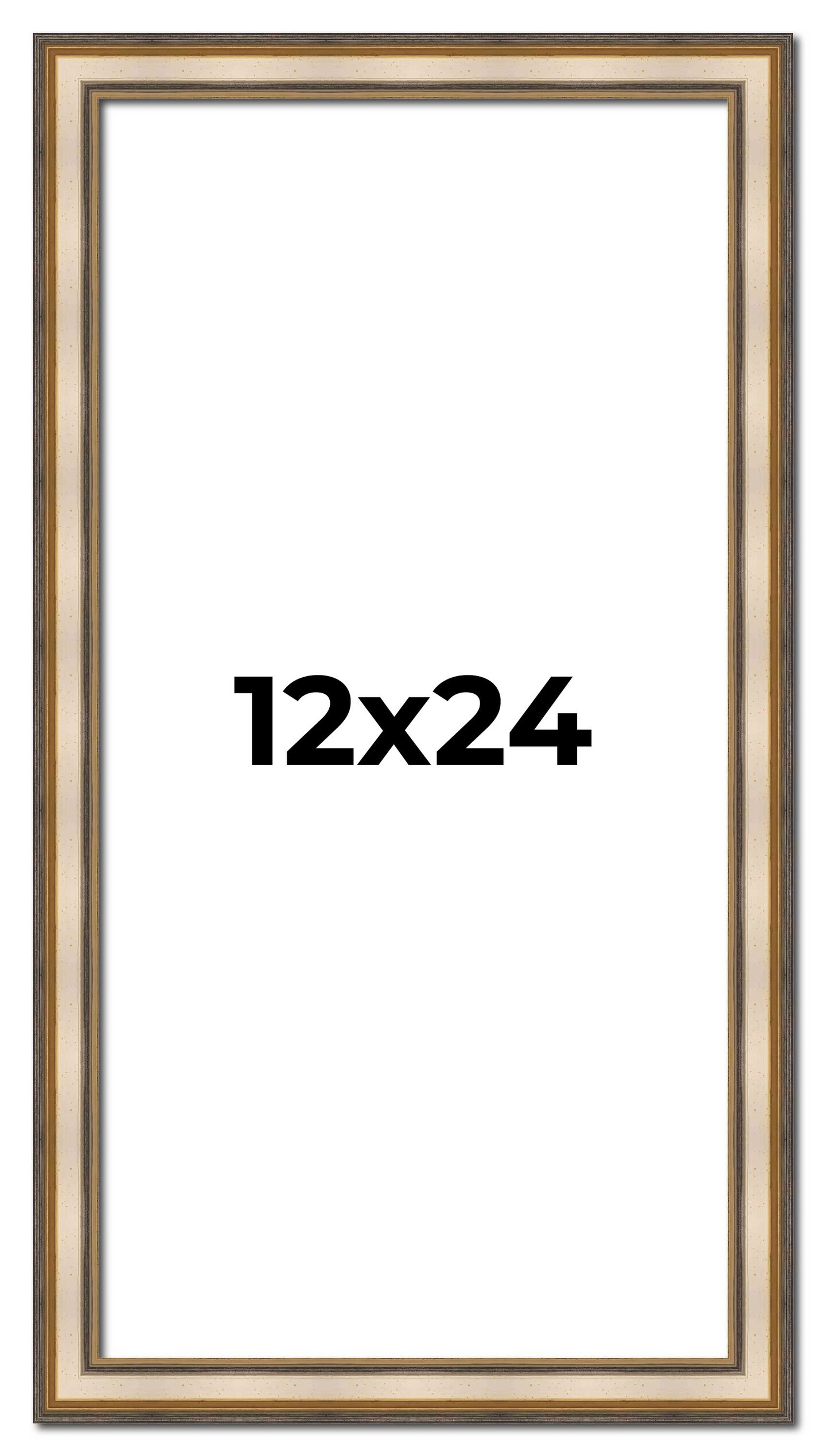 12x24 Refined Silver Picture Frame - UV Acrylic, Foam Board Backing, Hanging Hardware