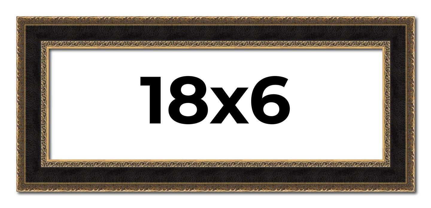 Panoramic Ornate Brown Picture Frame - UV Acrylic, Foam Board