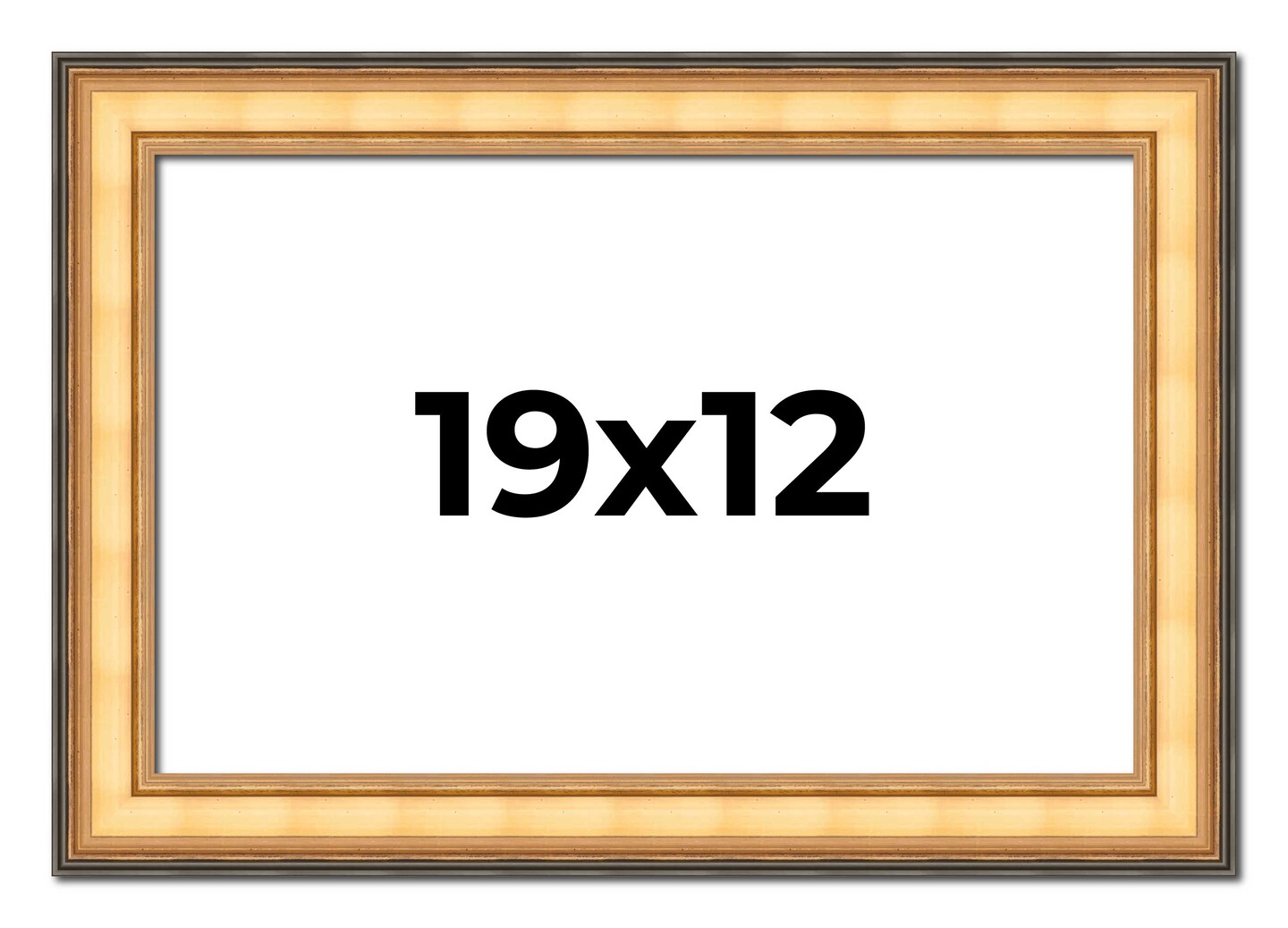 12x19 Traditional Picture Frame with UV-Resistant Acrylic & Acid Free Backing, Available in 3 Finishes - Black, Brown, Gold