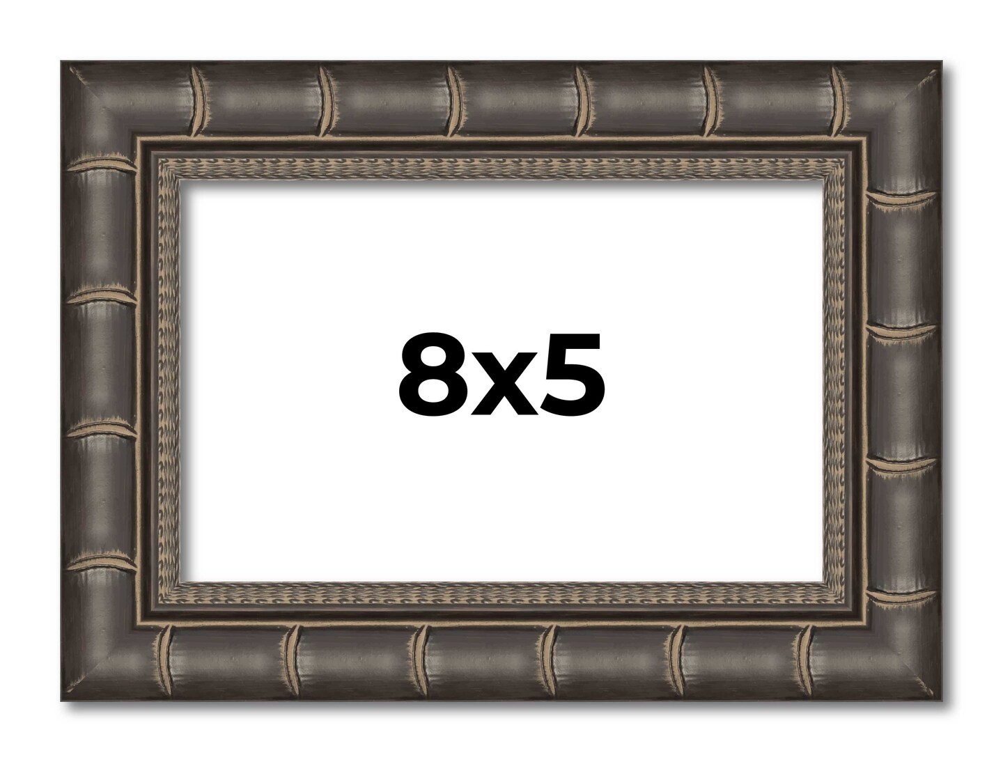 8x5 Modern Bamboo Picture Frame with UV-Resistant Acrylic & Acid Free Backing, Available in 5 Finishes - Gold, Silver, Brown, Black, and Natural