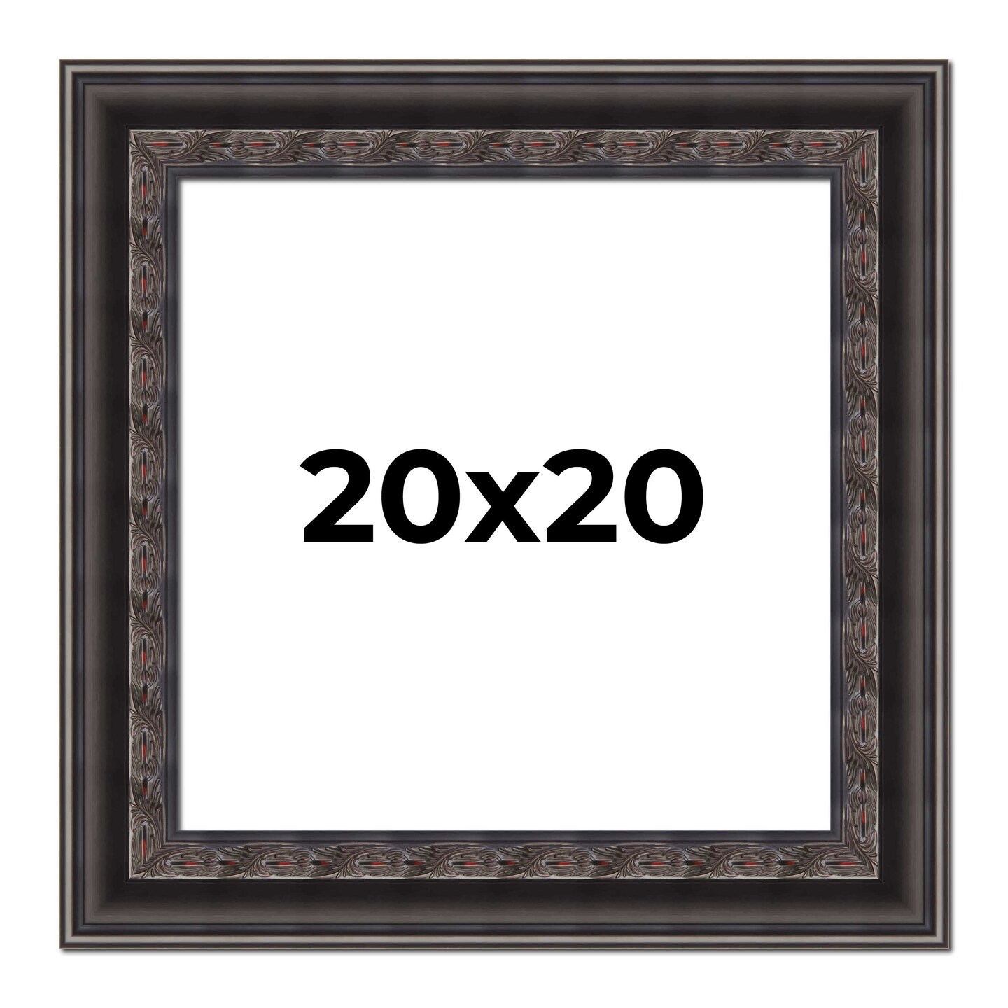 Square 3.5" Wide Ornate Black Frame - UV Acrylic, Foam Board Backing, Hanging Hardware