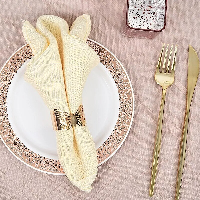 5 Metallic Gold Butterfly Napkin Rings Wedding Party Events Decorations Supplies