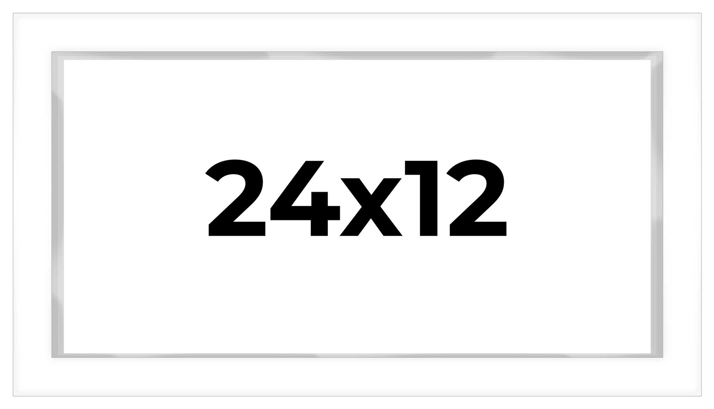 Panoramic Modern Shadow Box 1" Depth White Frame - UV Acrylic, Backing, Hanging Hardware