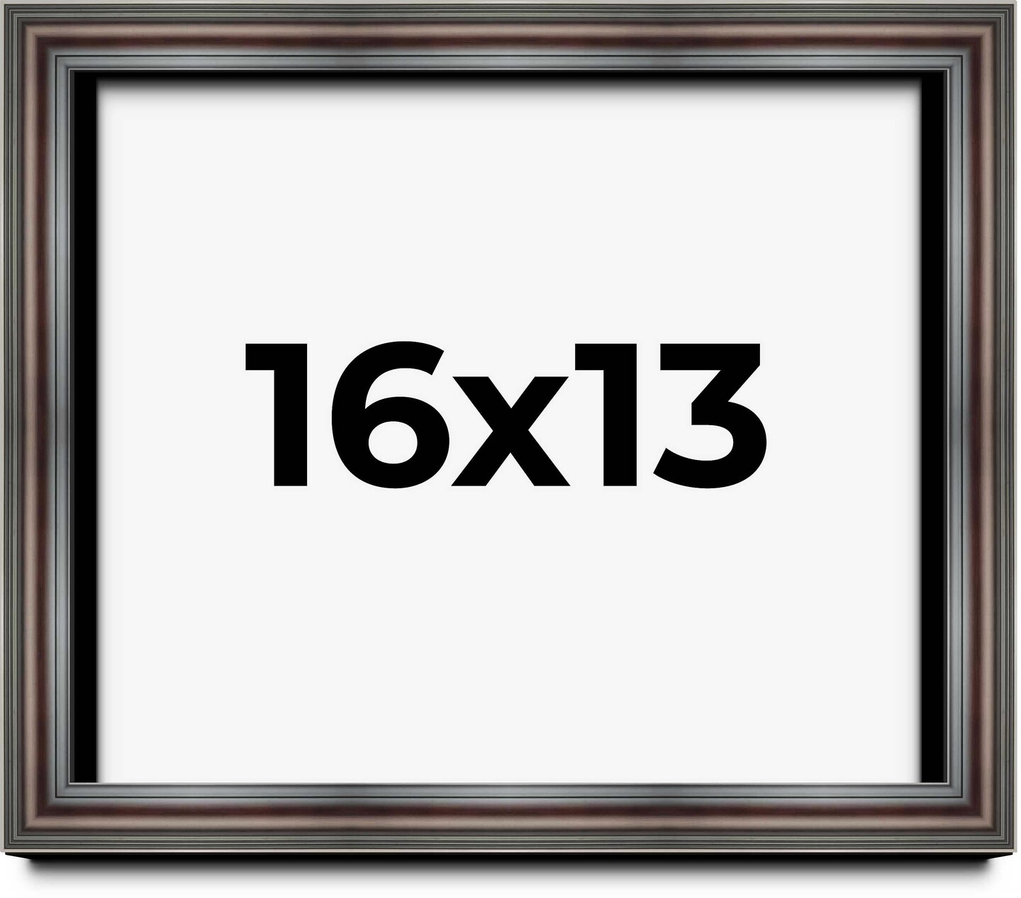 16x13 Shadow Box 1.75" Deep Brown Picture Frame - UV Acrylic, Foam Board Backing, Hanging Hardware