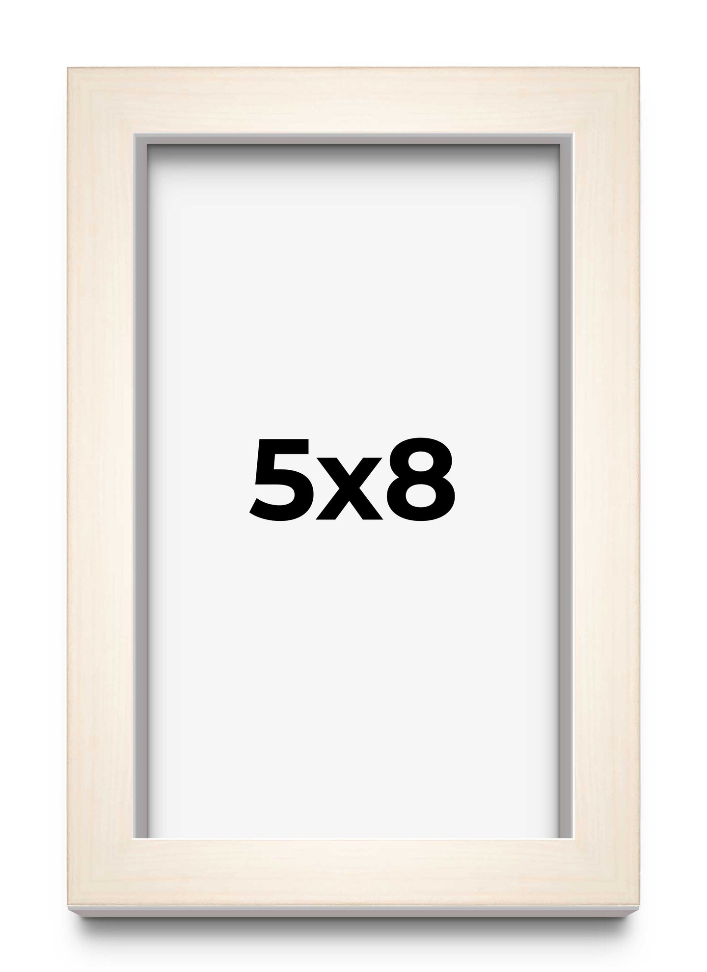 Photo Size Modernist White Picture Frame - UV Acrylic, Foam Board Backing, Hanging Hardware
