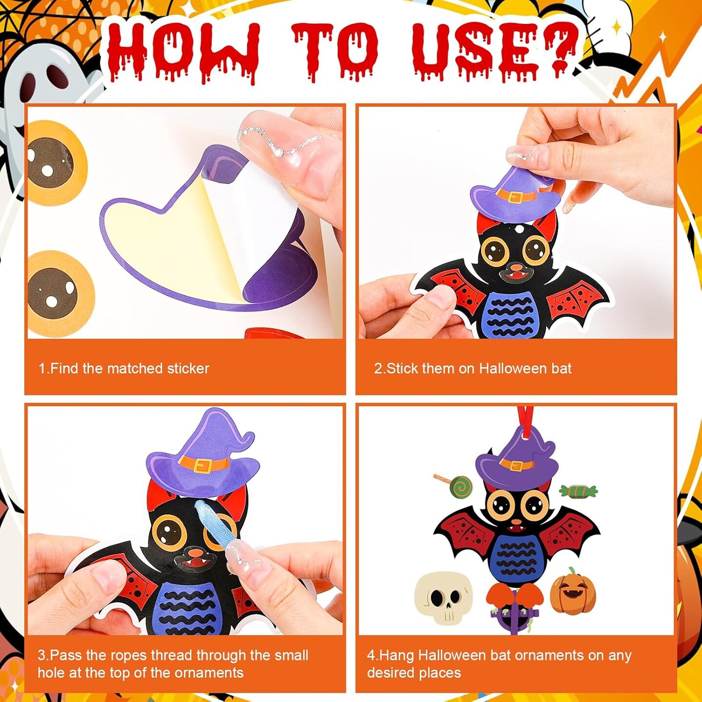 Pieces Halloween Stickers Craft Kits