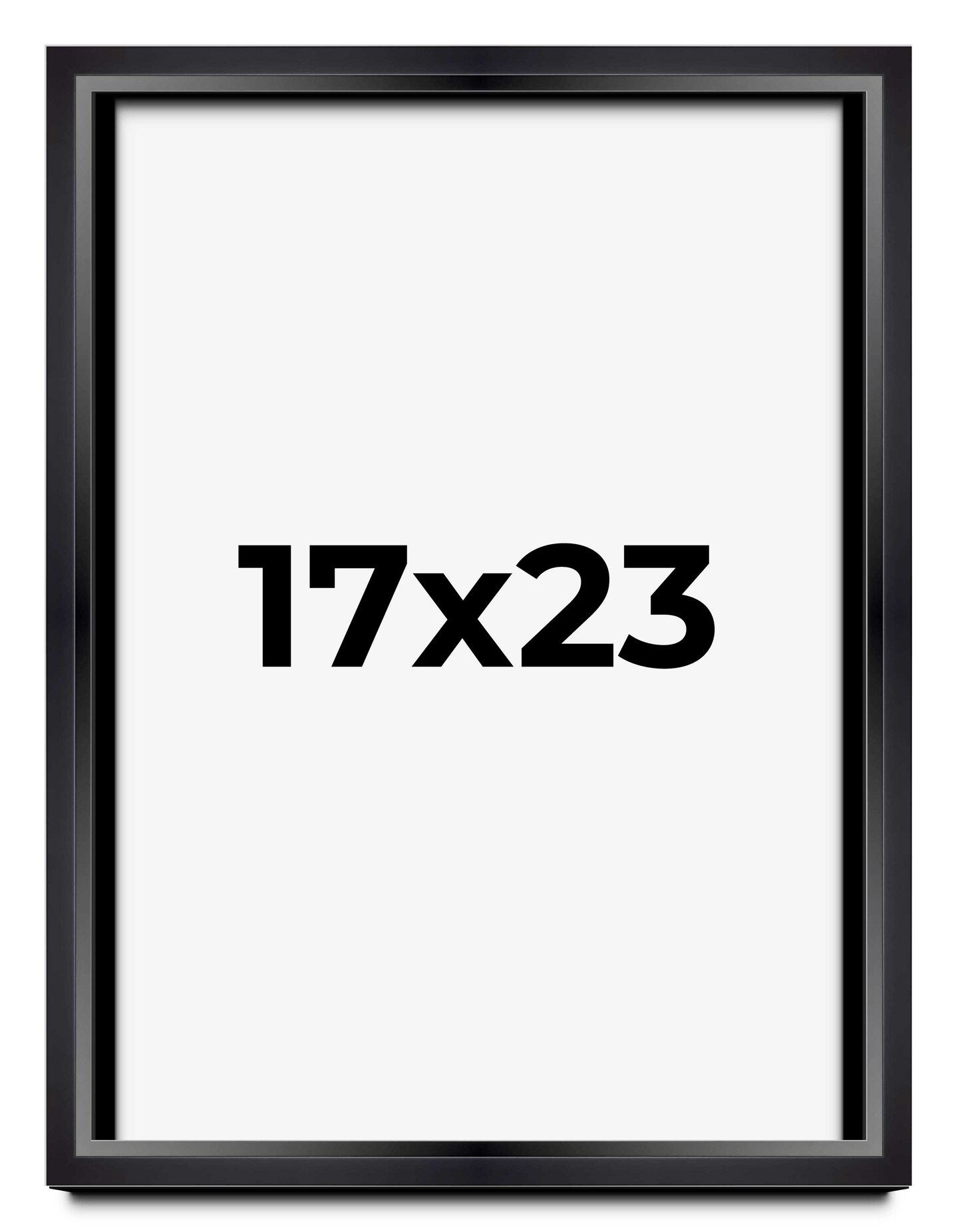 17x23 Modern Shadow Box 1.5" Depth Black Picture Frame - UV Acrylic, Backing, Hanging Hardware