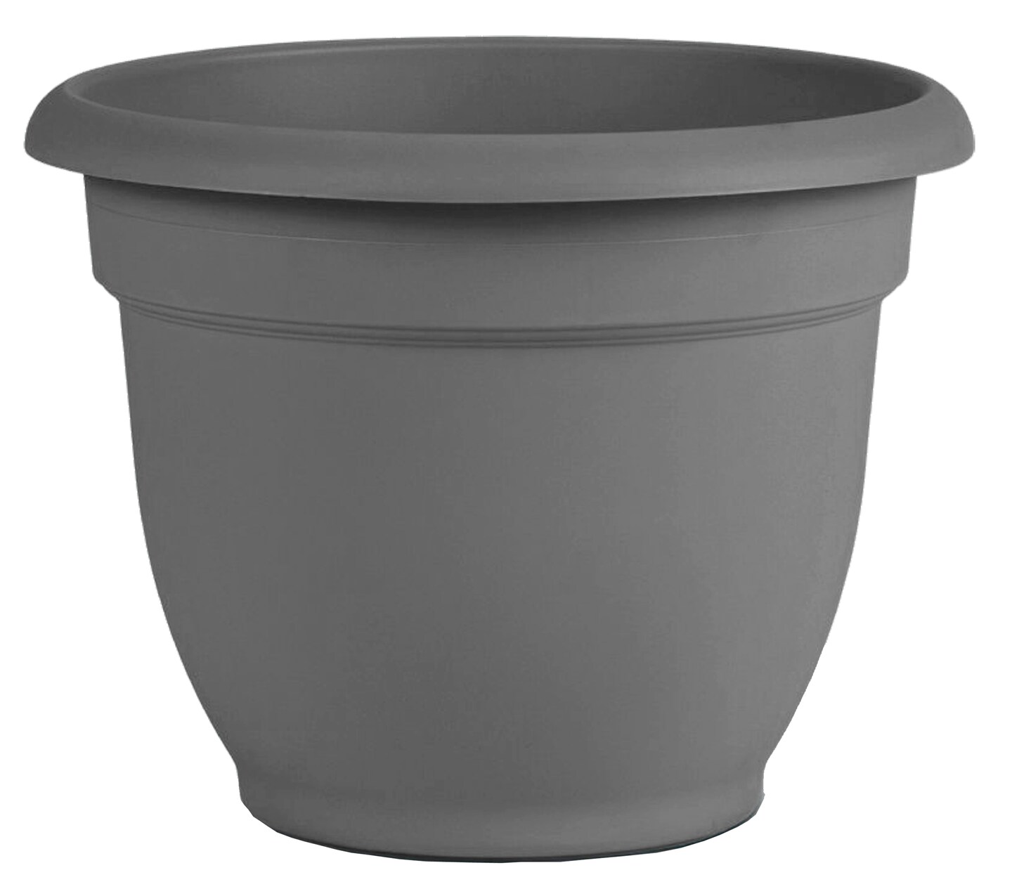 Bloem Ariana Pot Planter: 20&#x22; - Charcoal - Durable Resin Pot, For Indoor and Outdoor Use, Gardening, Self Watering Disk Included, 11 Gallon Capacity