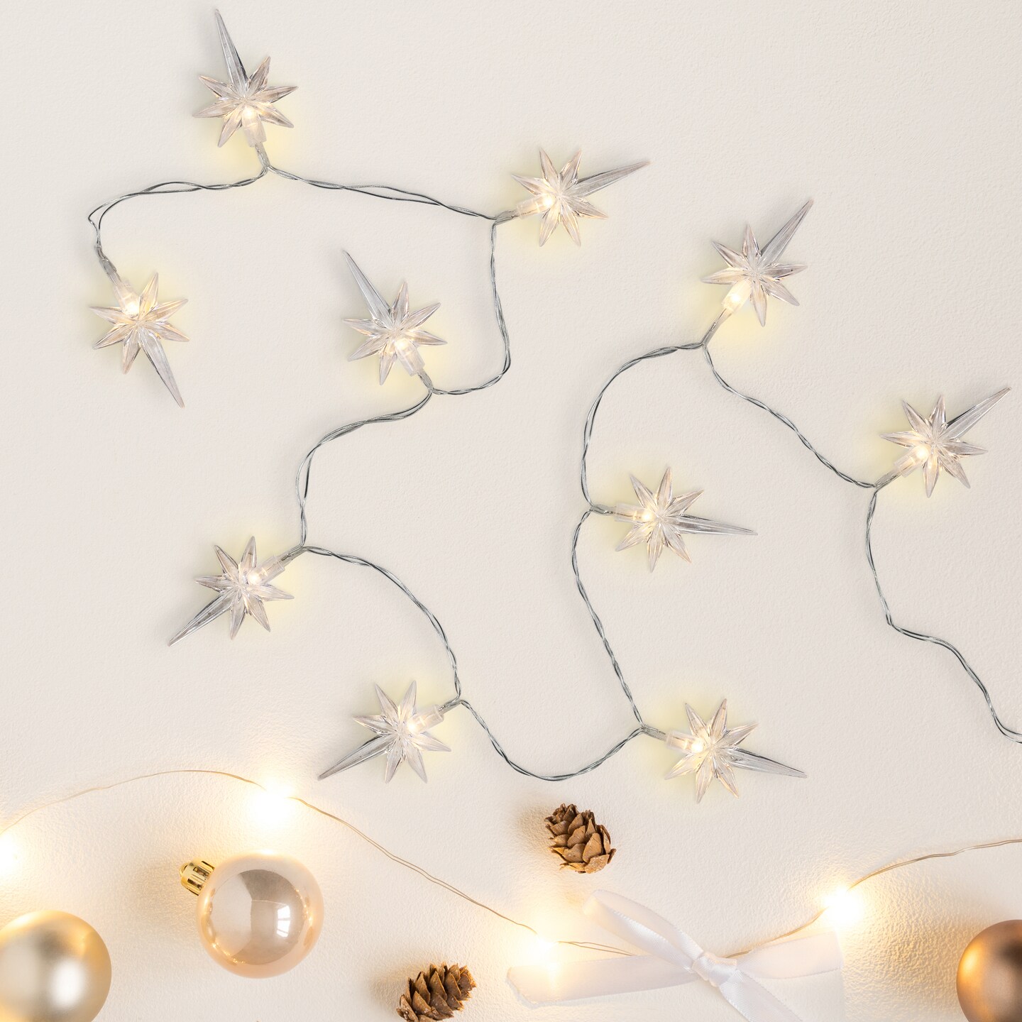 Northlight North Star Christmas Light Set - Warm White LED - 3&#x27; - Clear Wire - 10ct