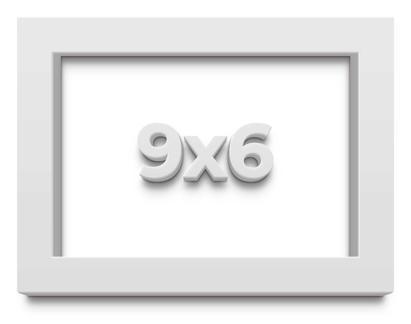 Photo Size Slim Profile White Frame - UV Acrylic, Foam Board Backing, Hanging Hardware