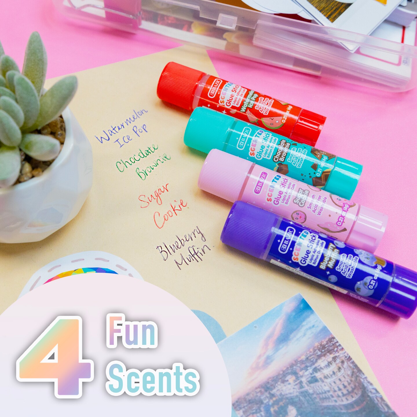 BAZIC Washable Scented Glue Stick 0.21 oz (6g)