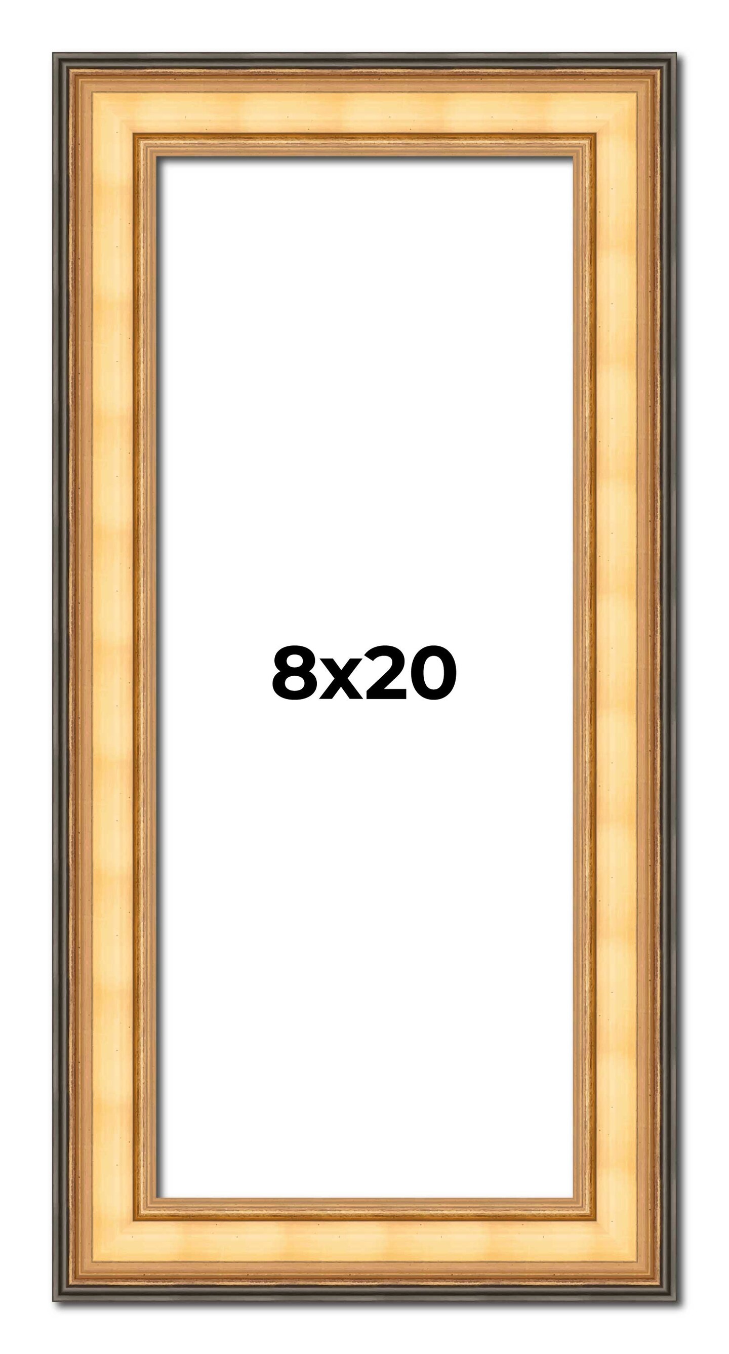 Panoramic Traditional Gold Picture Frame - UV Acrylic, Foam Board Backing, Hanging Hardware