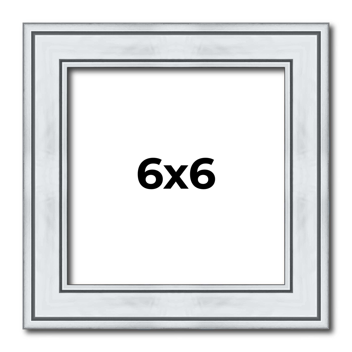 Square Classic Silver Picture Frame - UV Acrylic, Foam Board Backing, Hanging Hardware