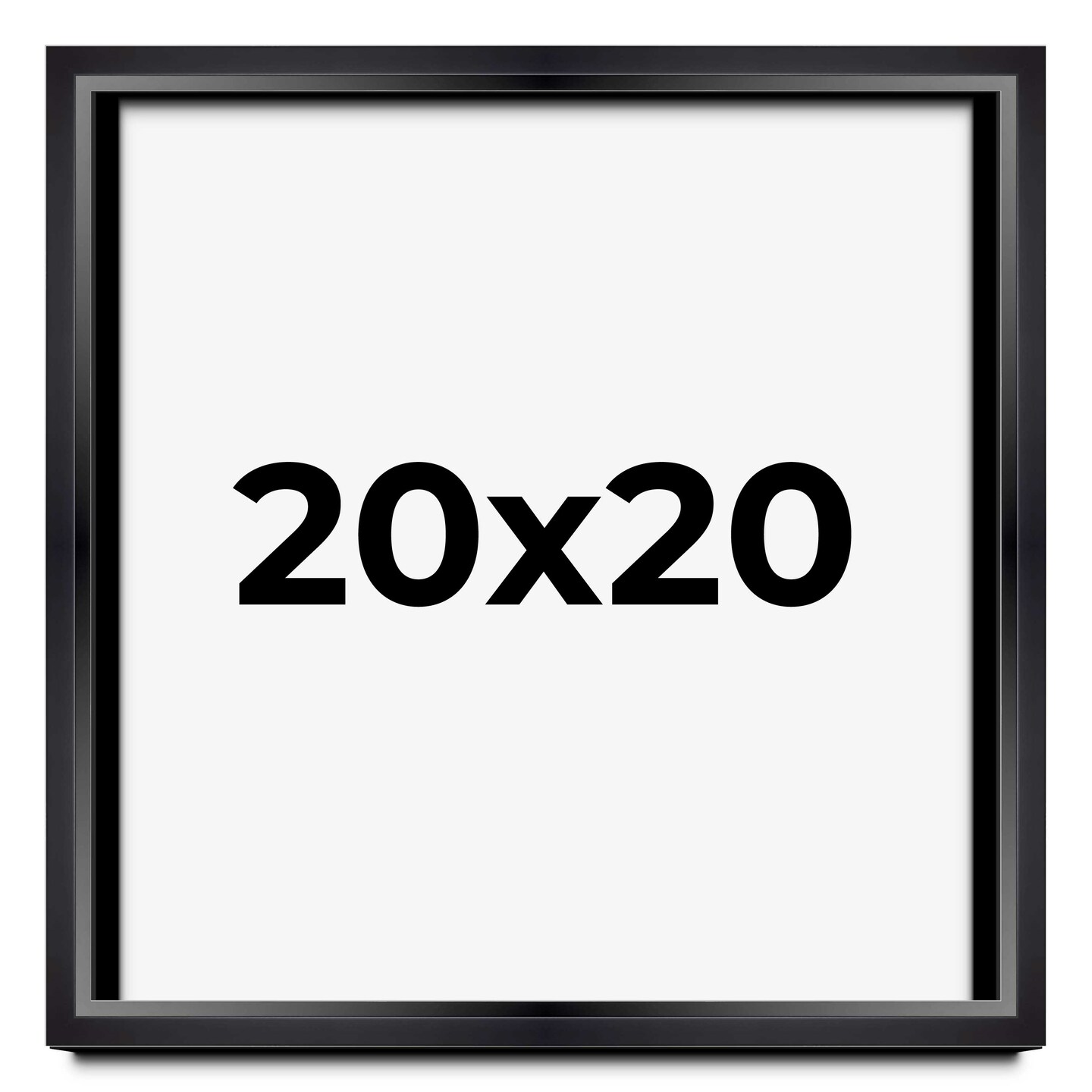 Square Minimalist Shadow Box Black Picture Frame - UV Acrylic, Backing, Hanging Hardware