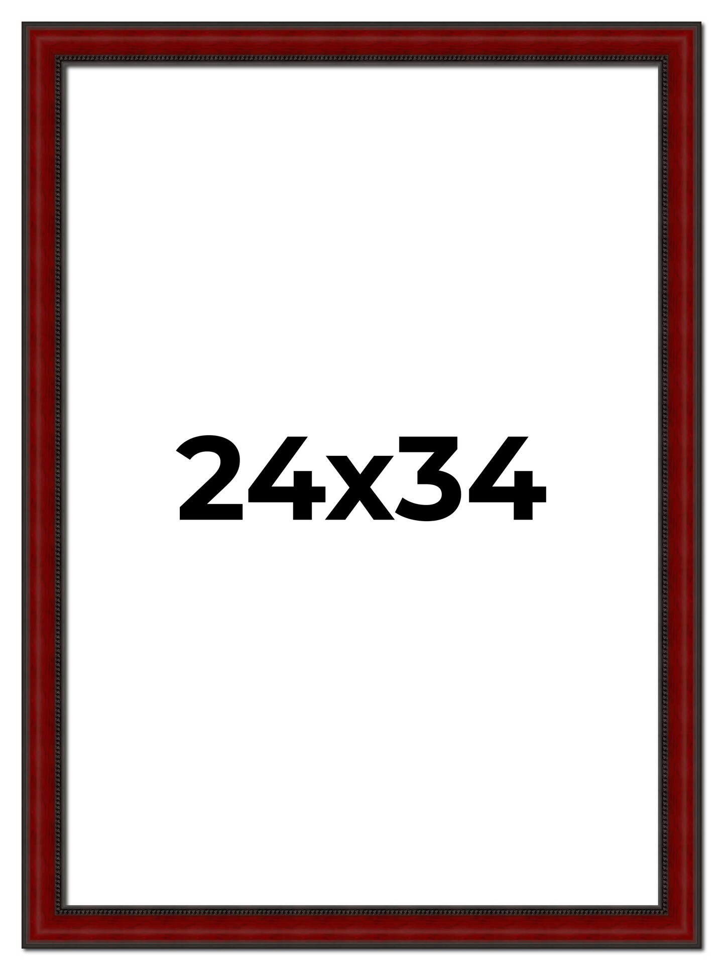 24x34 Weathered Red Picture Frame - UV Acrylic, Foam Board Backing, Hanging Hardware