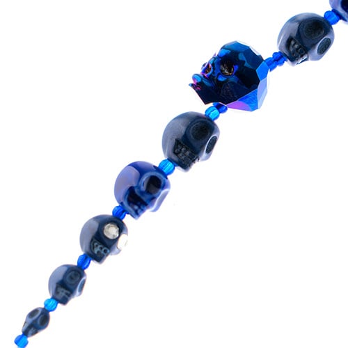 John Bead 6.5in Assorted Halloween Skull Bead Strand