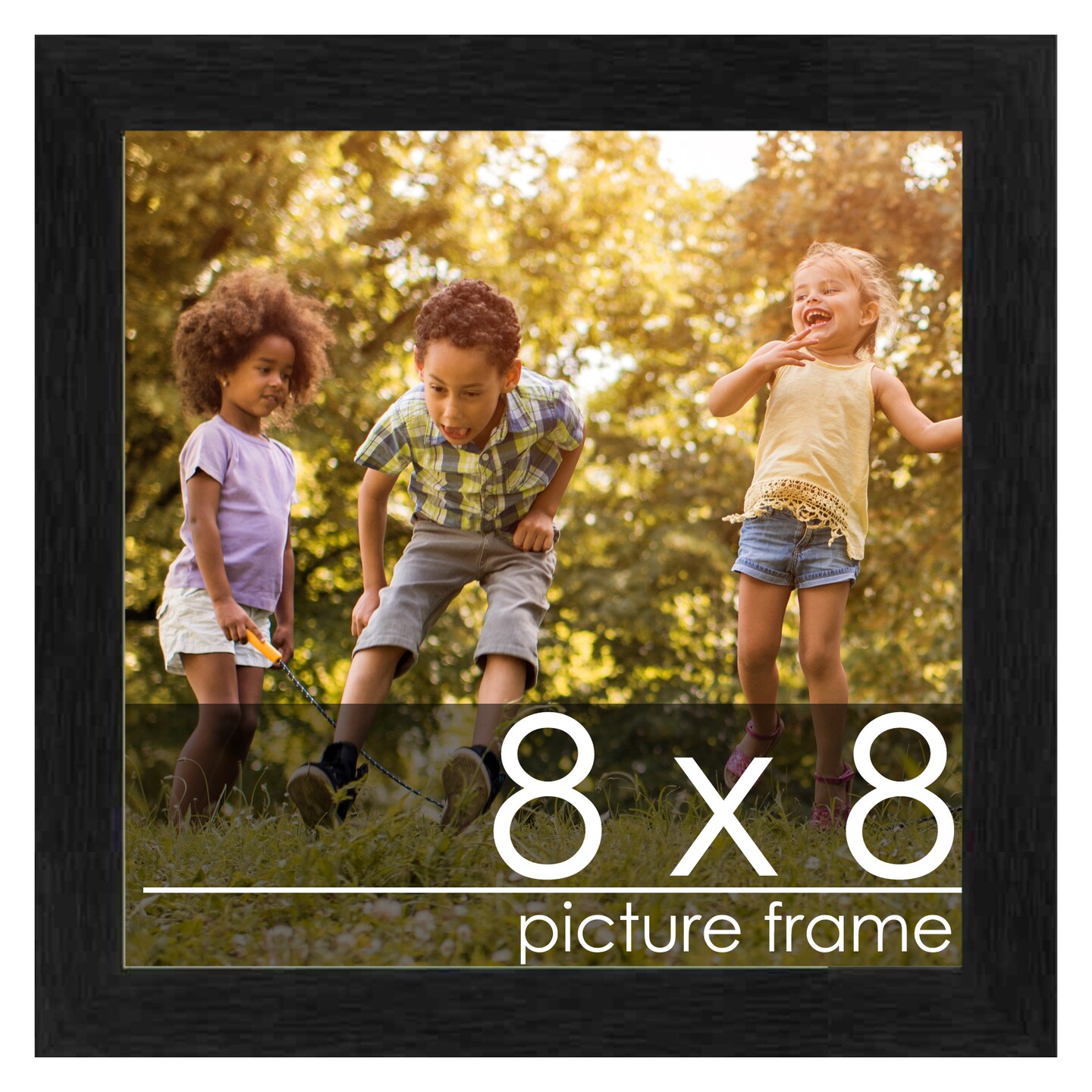 Square Minimalist Grey Picture Frame - UV Acrylic, Foam Board Backing, Hanging Hardware