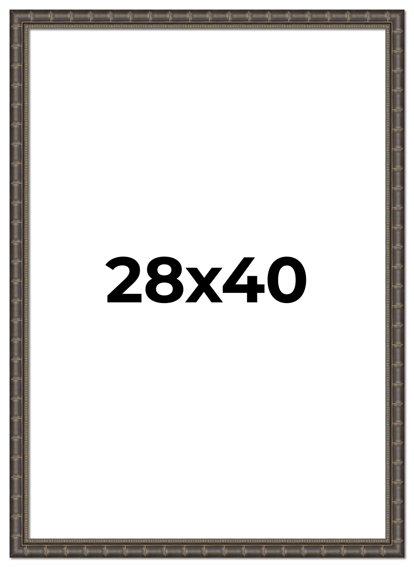 28x40 Modern Bamboo Picture Frame with UV-Resistant Acrylic & Acid Free Backing, Available in 5 Finishes - Gold, Silver, Brown, Black, and Natural