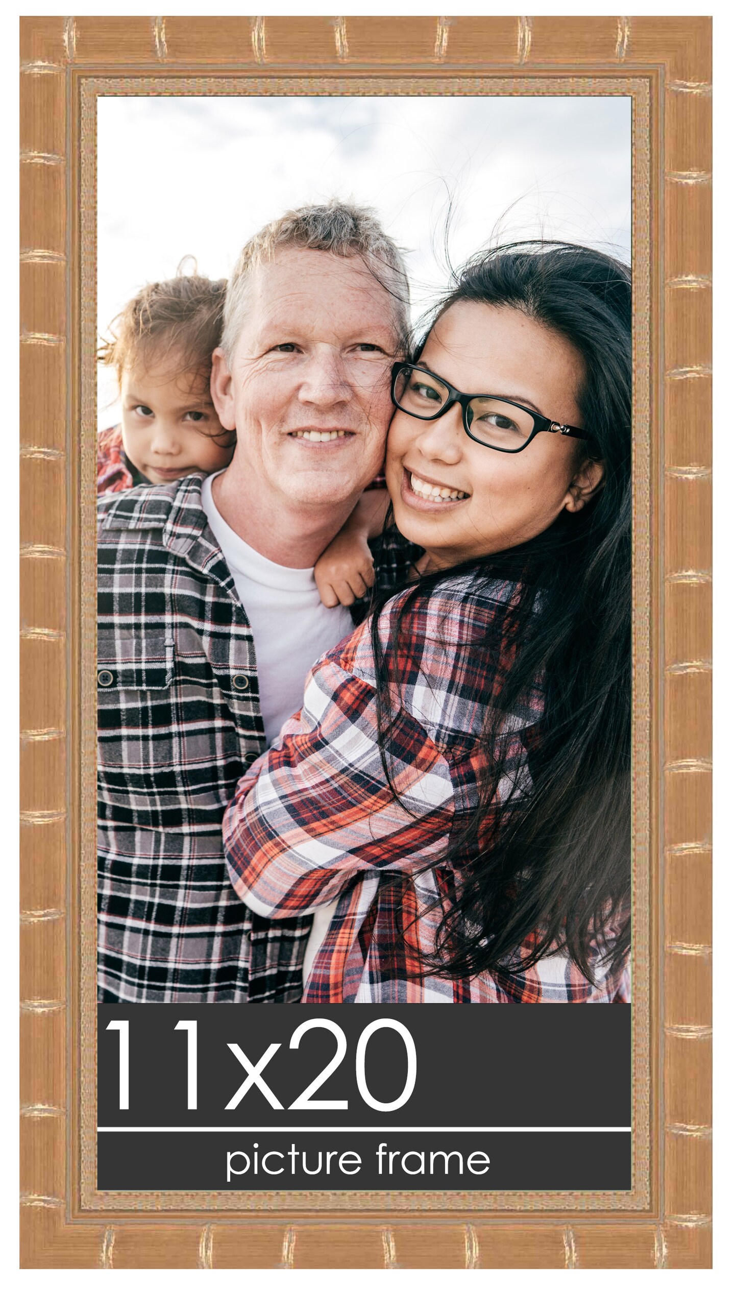 11x20 Modern Bamboo Picture Frame with UV-Resistant Acrylic & Acid Free ...