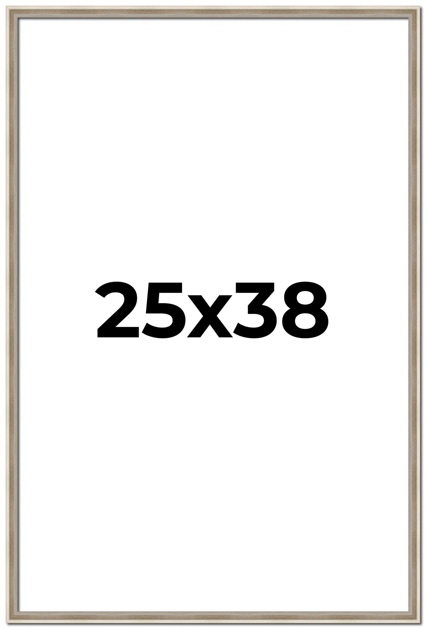 Photo Size Classic Modern Silver Frame - UV Acrylic, Foam Board Backing, Hanging Hardware