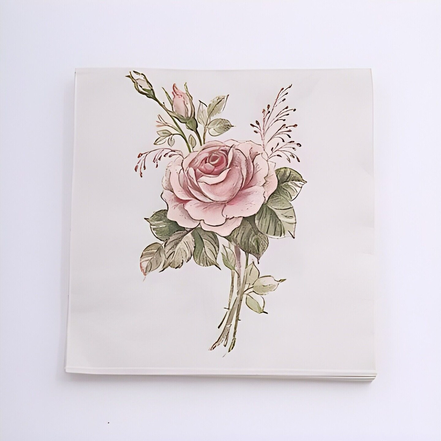 Ivory Pink 20 Disposable 13&#x22; x 13&#x22; Rose Cocktail Paper Napkins Party Decorations