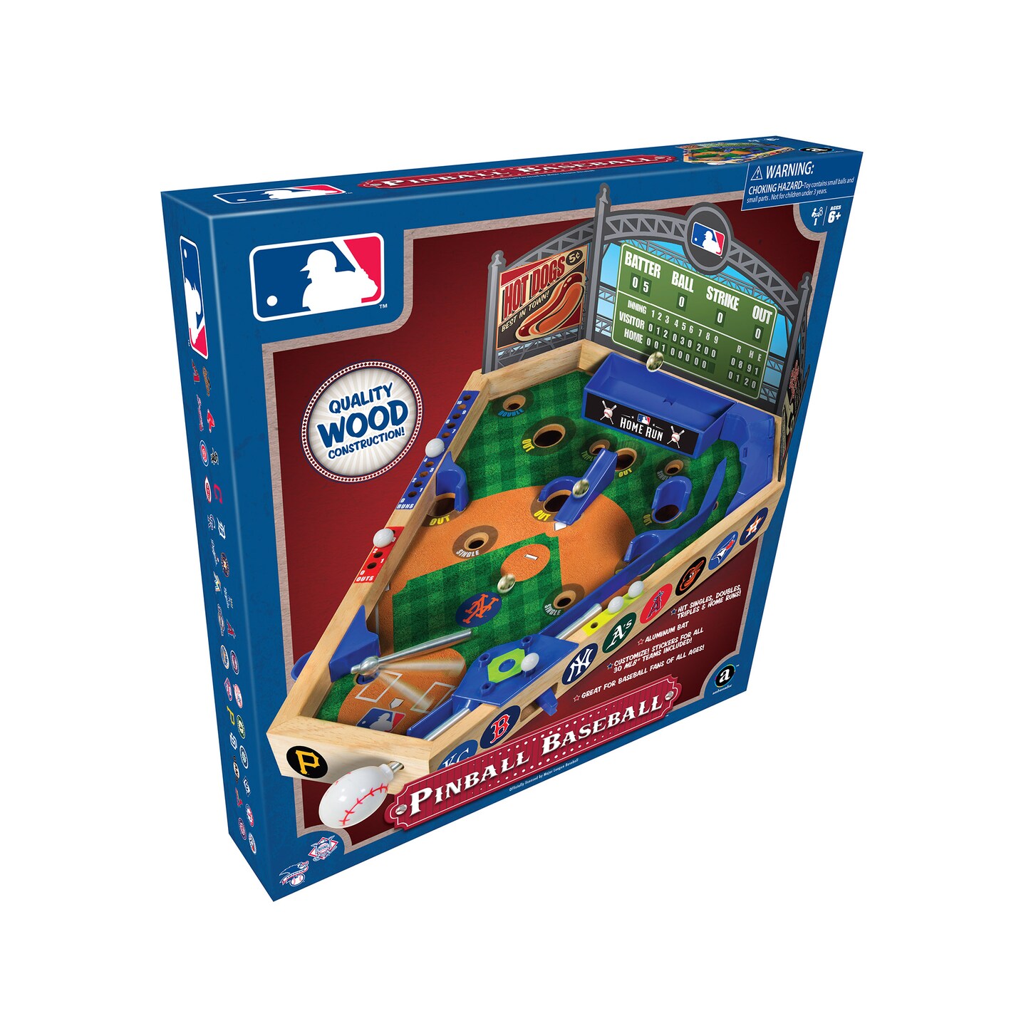 Merchant Ambassador MLB Wooden Pinball Baseball Game 14 x 12 x 8 inches