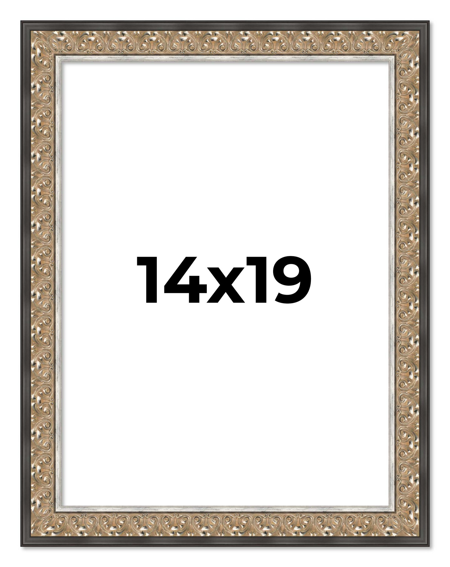 Ornate Silver Picture Frame - UV Acrylic, Foam Board Backing, Hanging Hardware