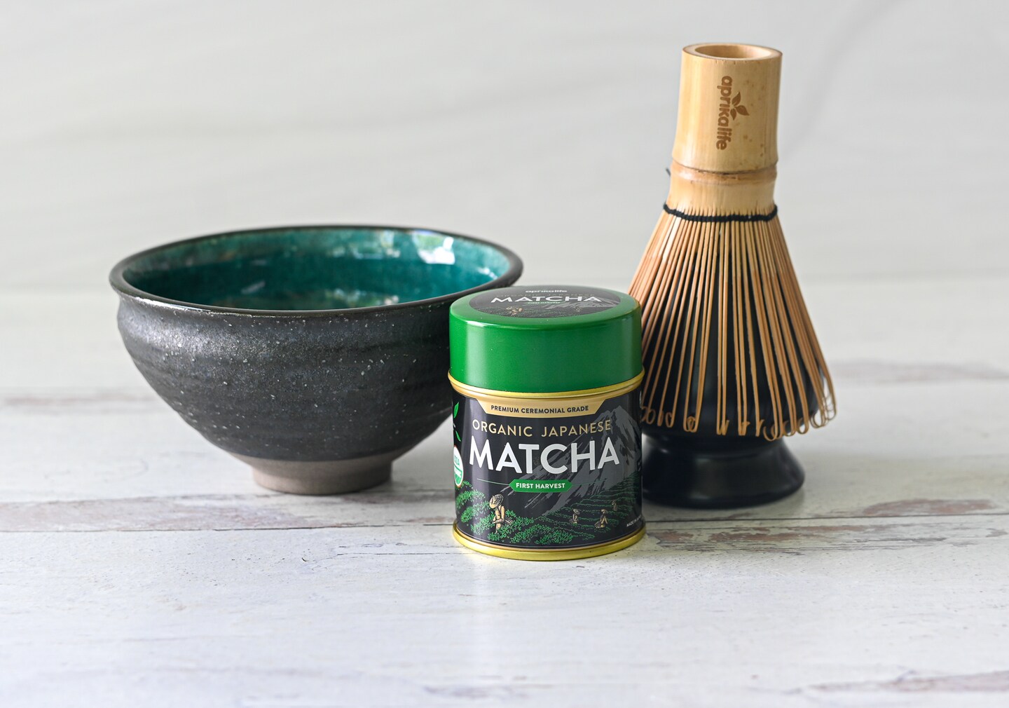 Set Matcha 8 Pièces - Bol, Fouet, Cuillère, Passoire En Bambou Et Céramique - Kit Cérémonie Du Thé - Idéal Maison, Cadeau, Style De Vie Sain