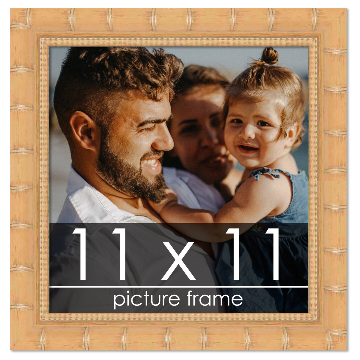 11x11 Natural Modern Bamboo Picture Frame - UV Acrylic, Foam Board ...
