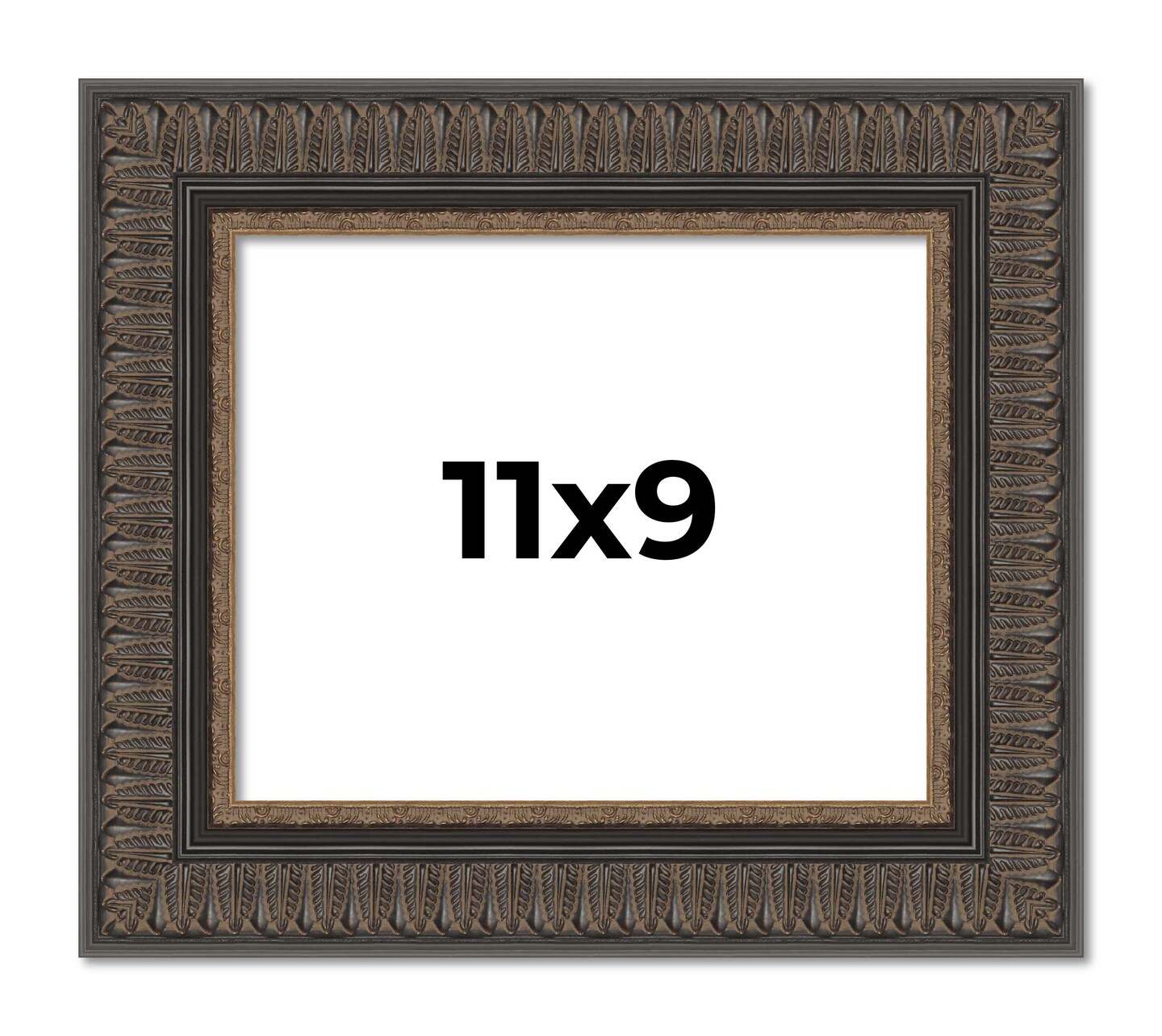 Photo Size Museum Brown Picture Frame - UV Acrylic, Foam Board Backing, Hanging Hardware