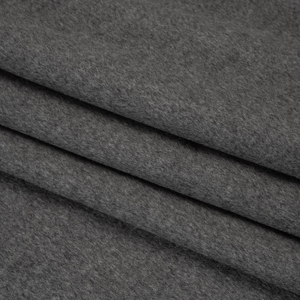 1 Yard Virgin Wool and Cashmere Double Cloth Coating - Heathered Smoke - Astana Collection